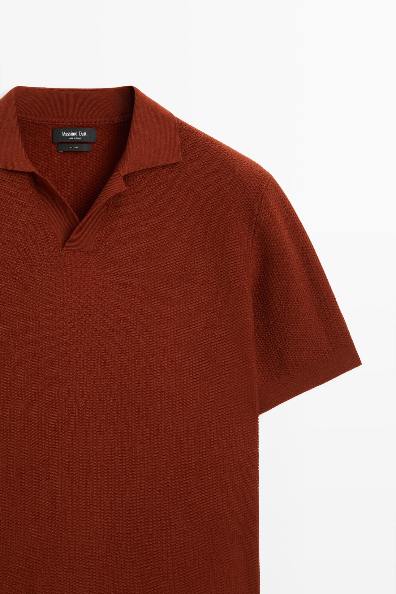 100% cotton knit polo — COPPER