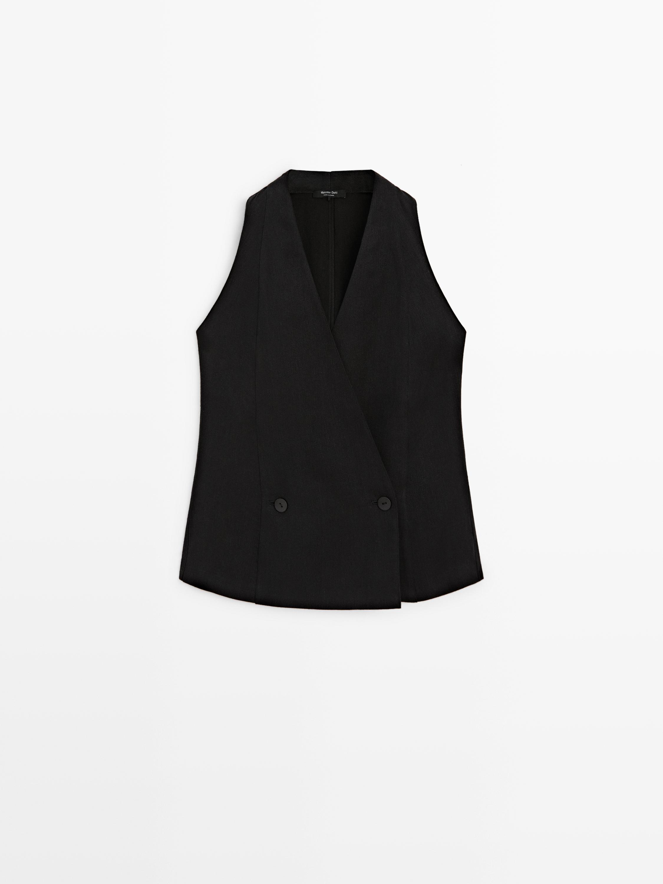 Chaleco cruzado detalle botones