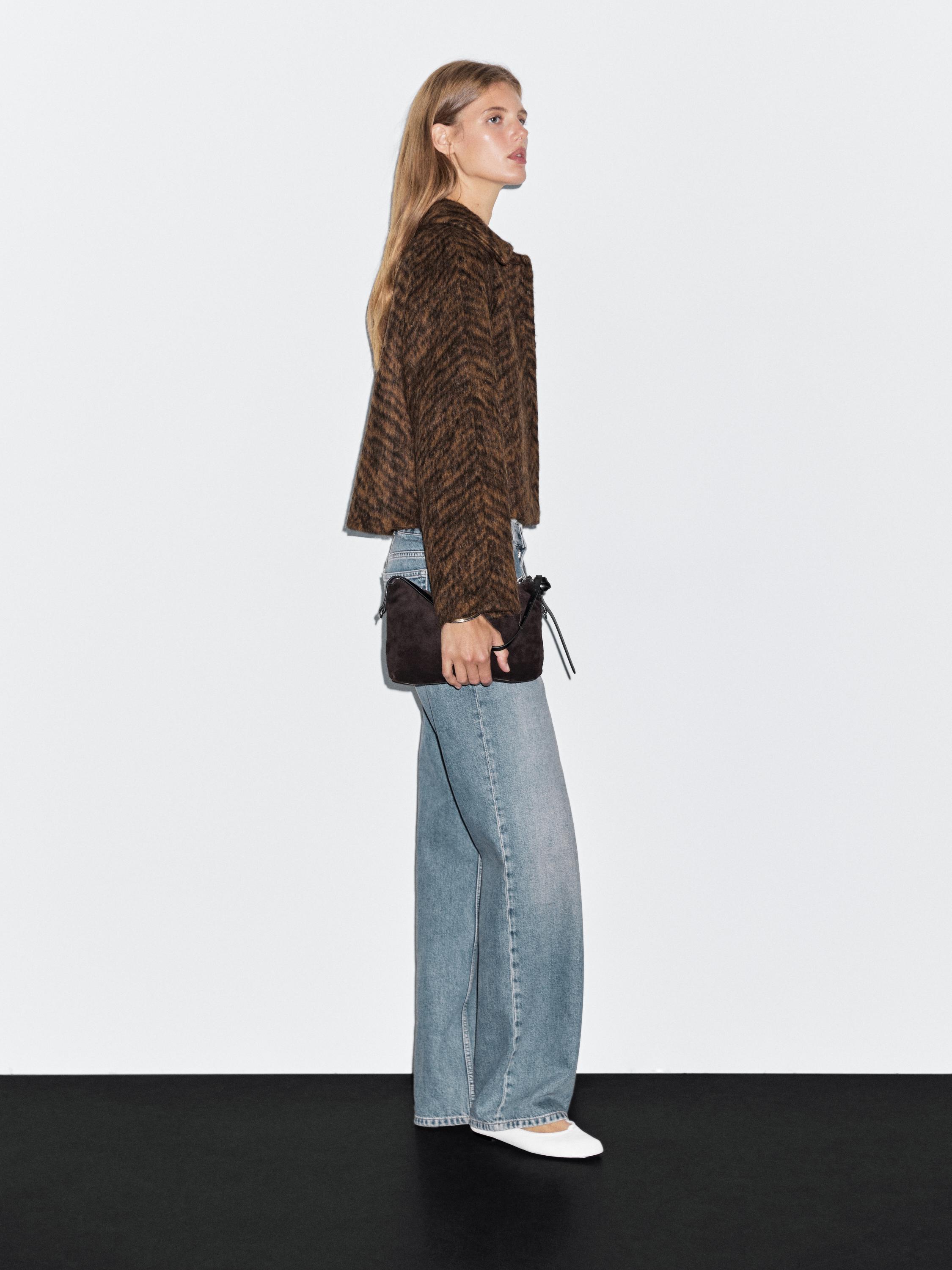 Short animal print coat
