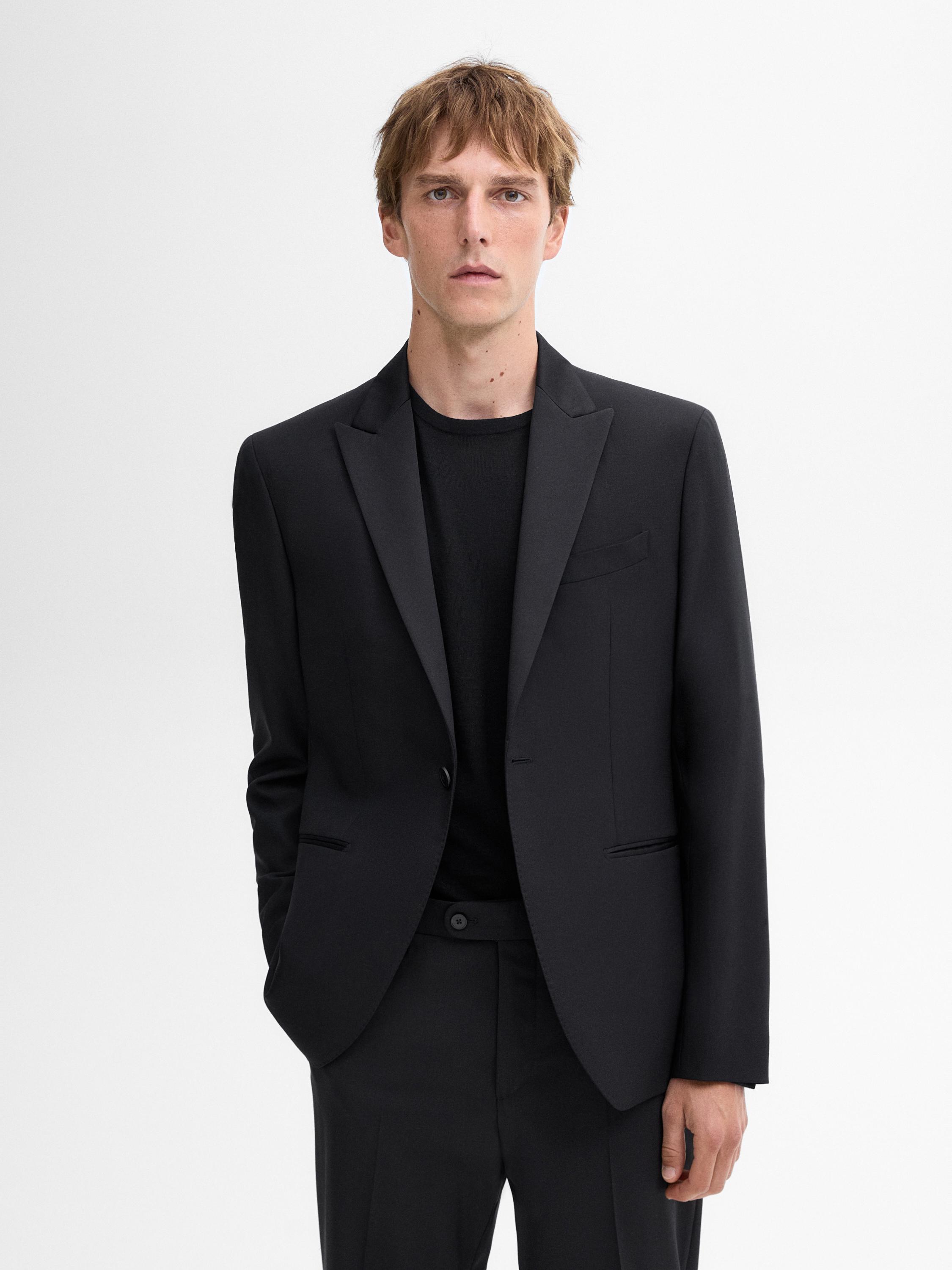 Black tuxedo suit blazer · Black · Dressy | Massimo Dutti