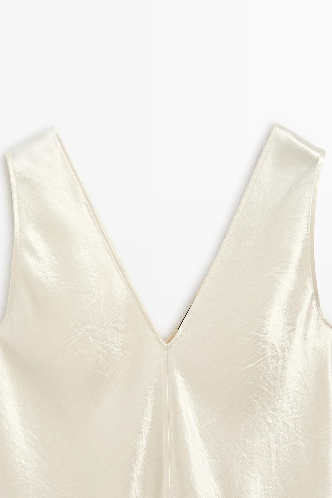 Satin midi slip dress — CREAM
