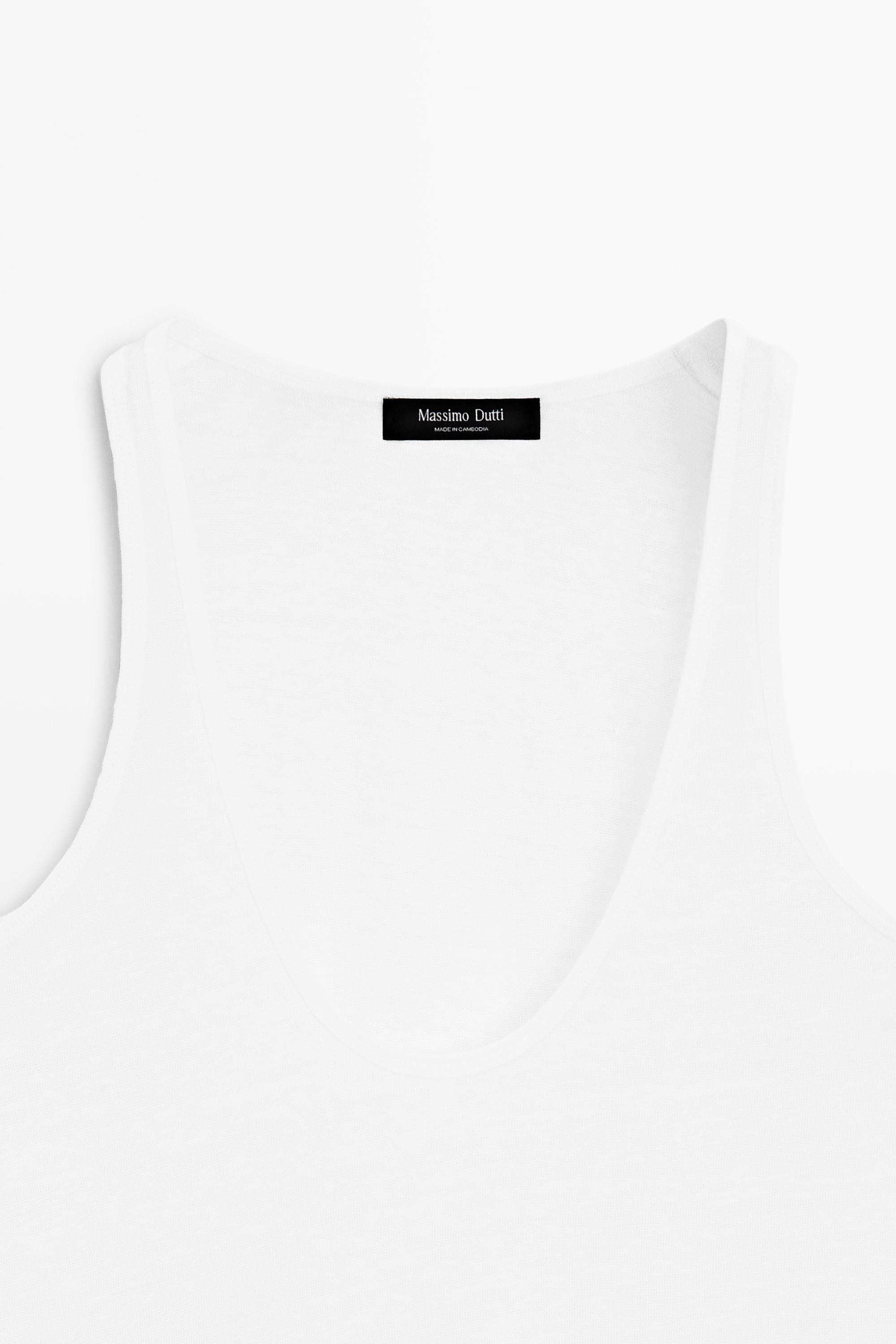100% linen strappy top — Off white