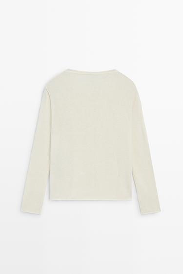Knit cardigan with seam detail — Off white 3
