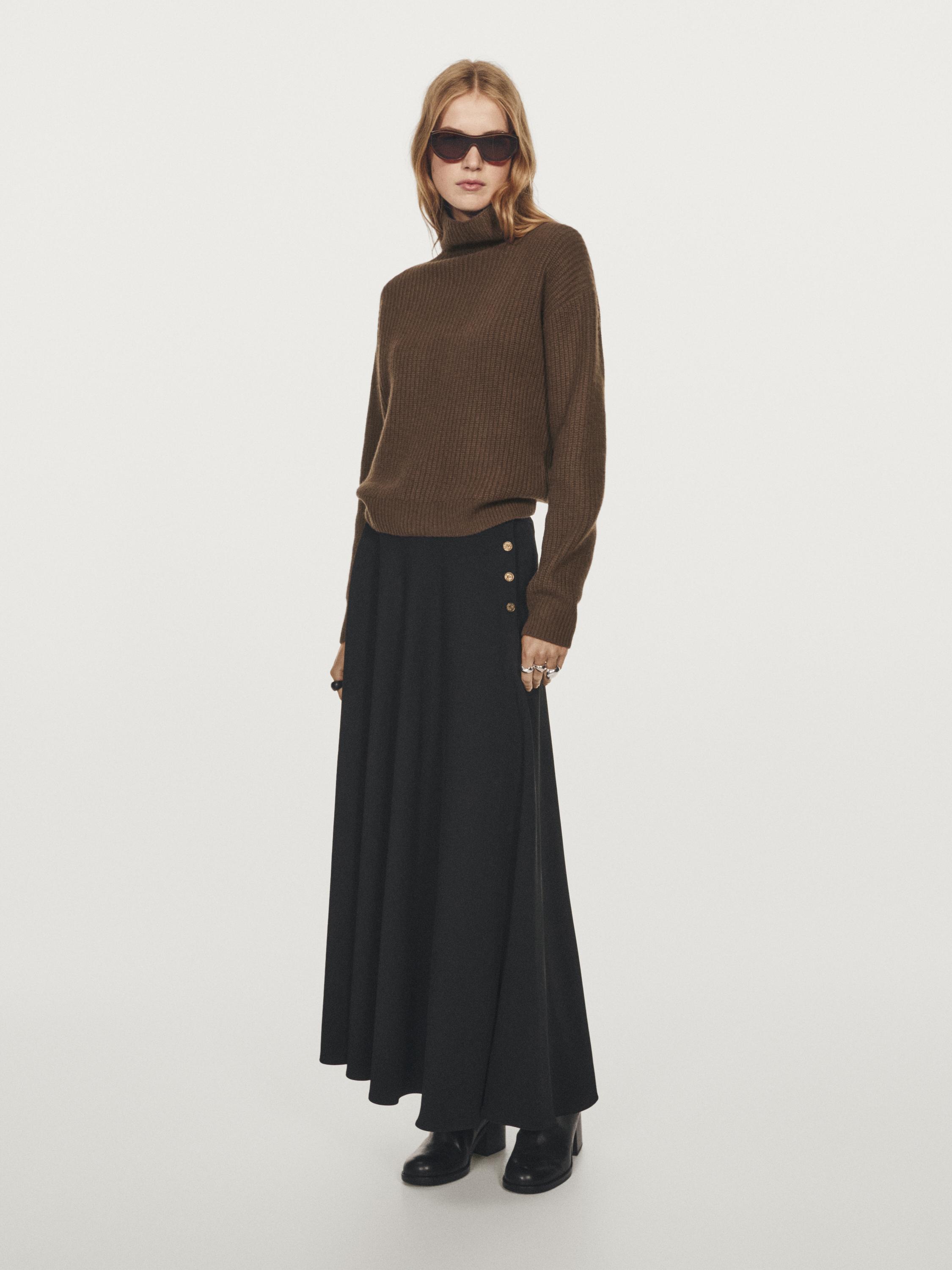 100% wool high neck knit sweater