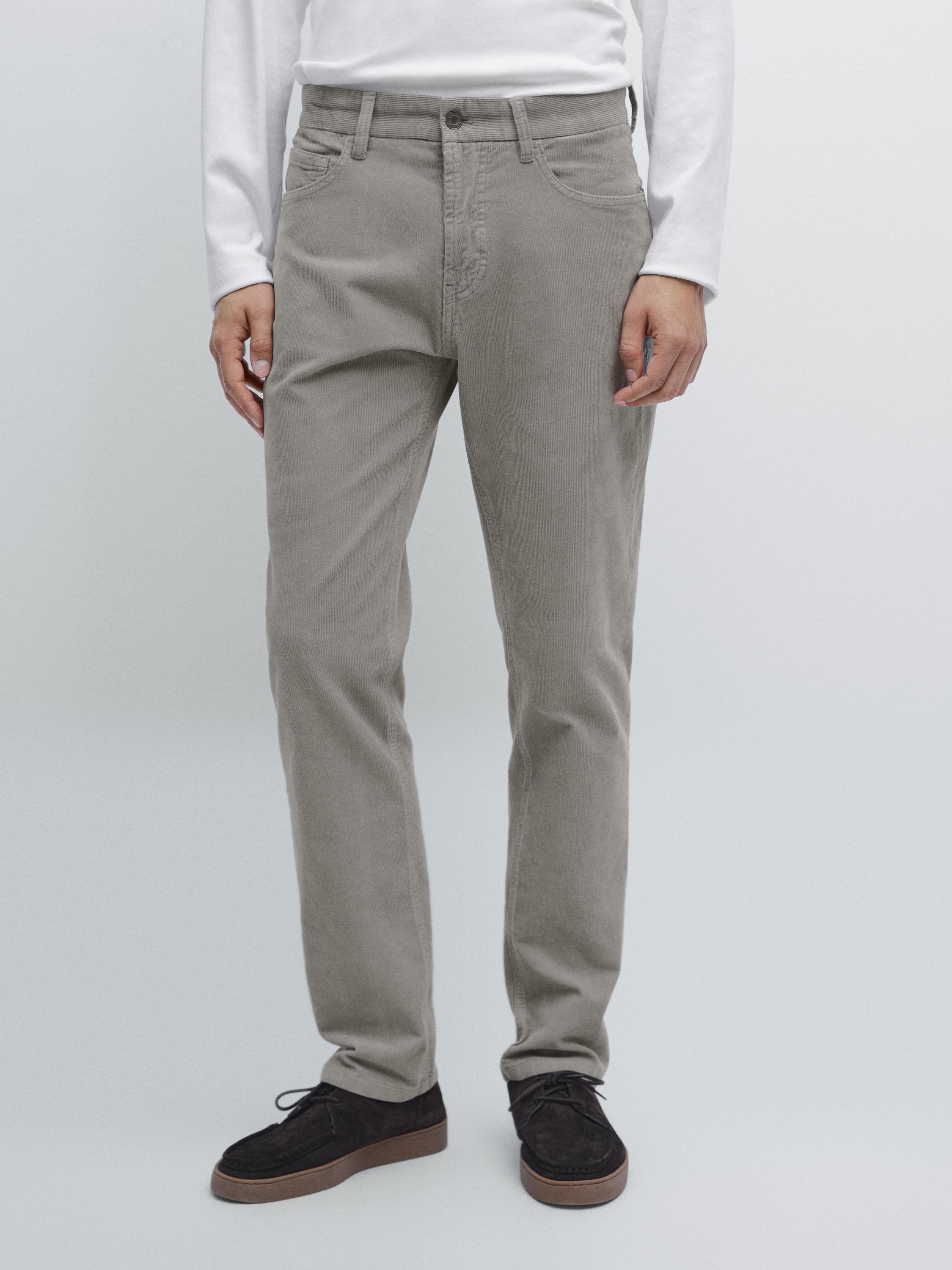 Slim fit corduroy denim trousers