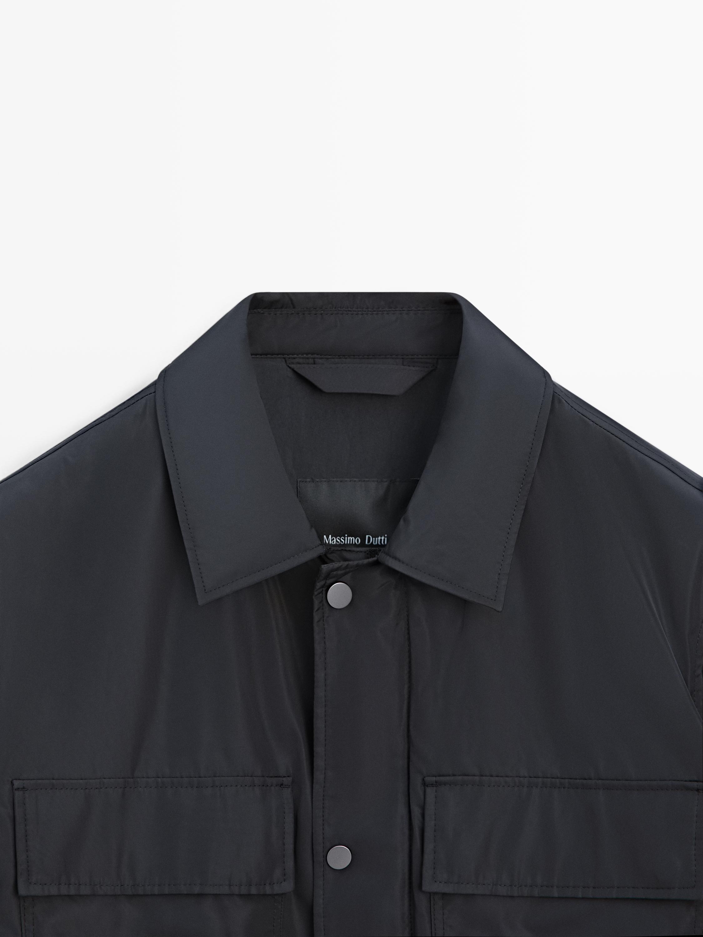 Water-repellent overshirt with pockets — DARK NAVY