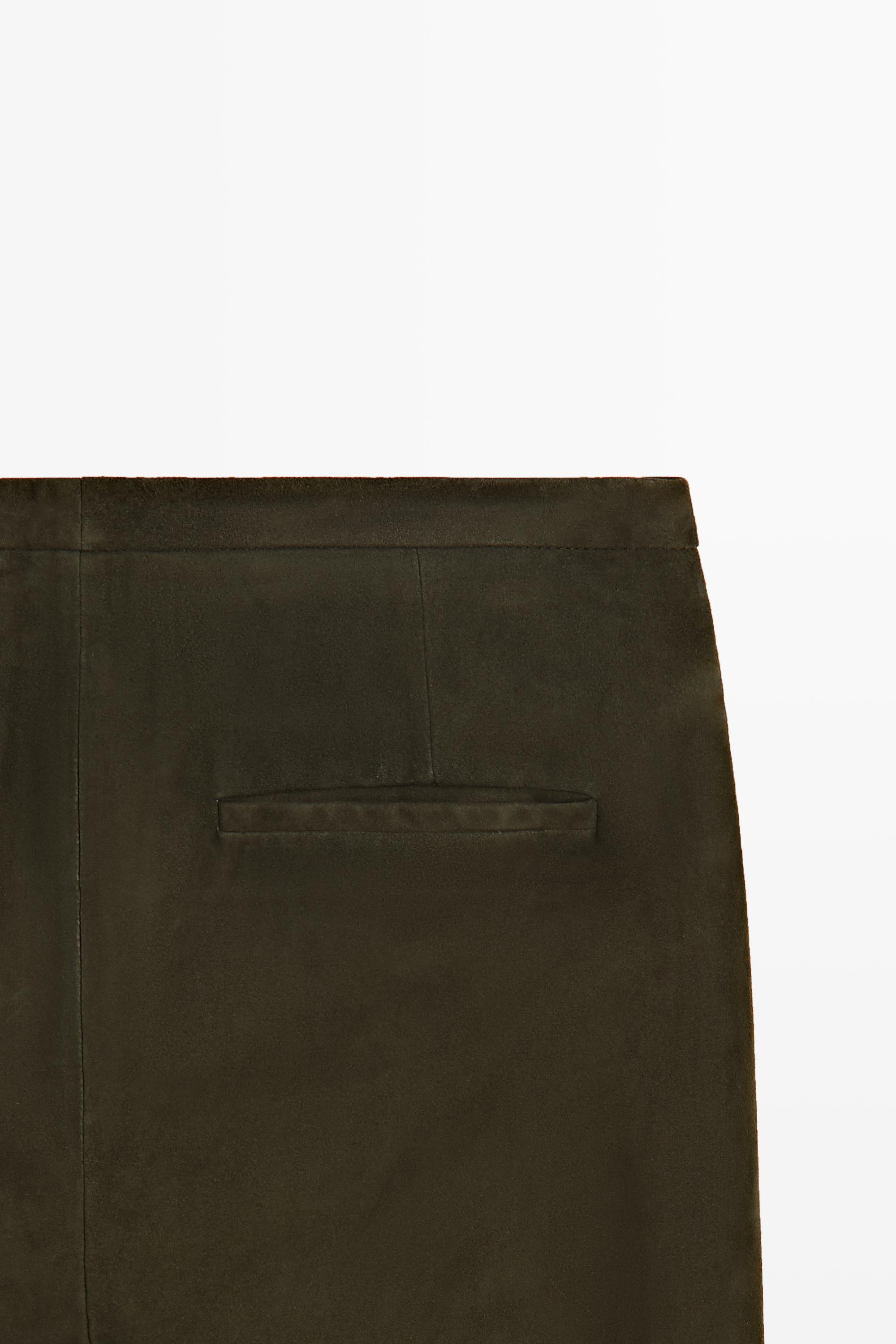Suede leather pants — KHAKI
