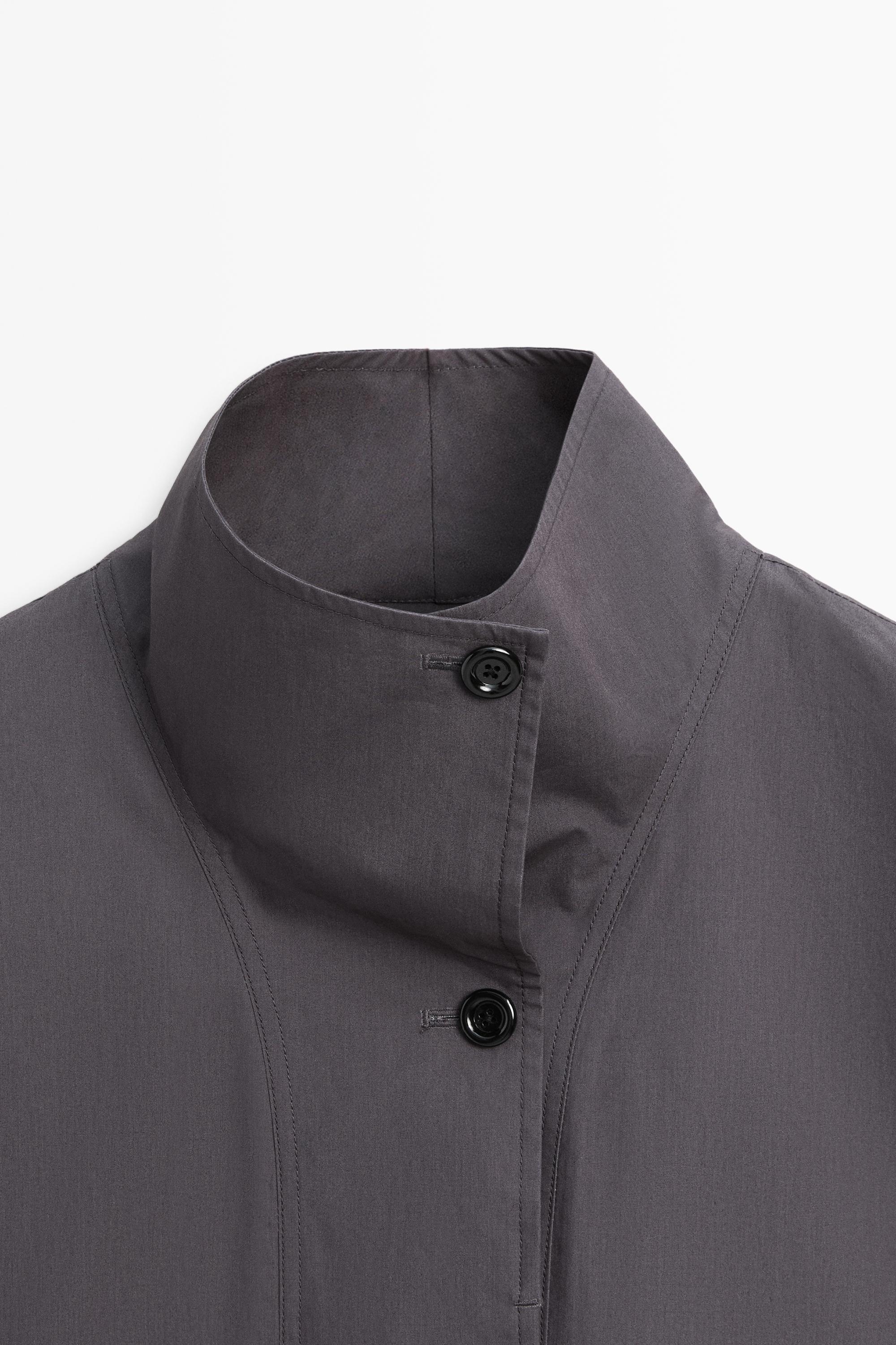 Short cotton cape jacket — DARK BLUE