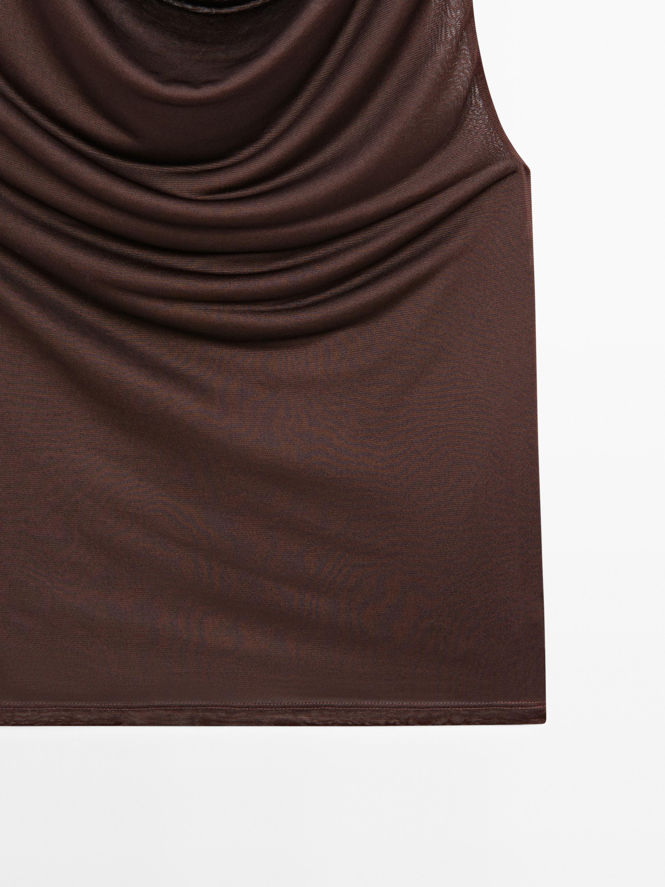 Flowing draped neck top