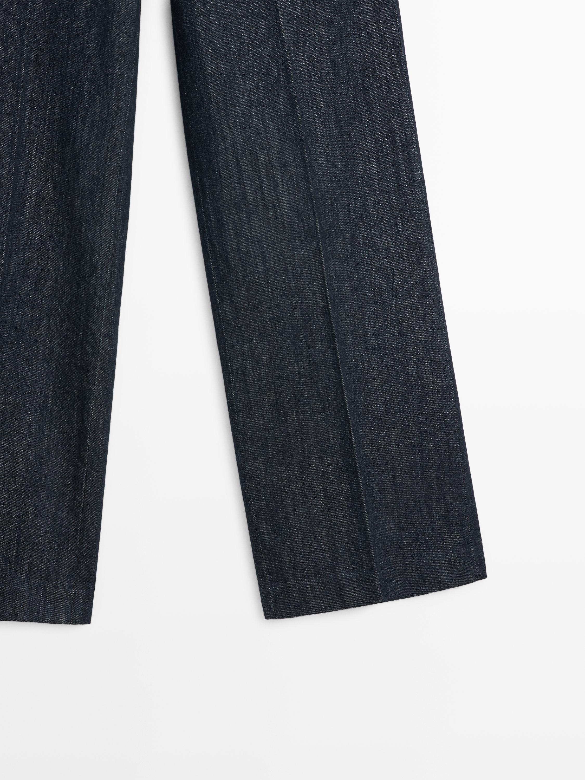Mid-rise wide-leg jeans — DARK BLUE