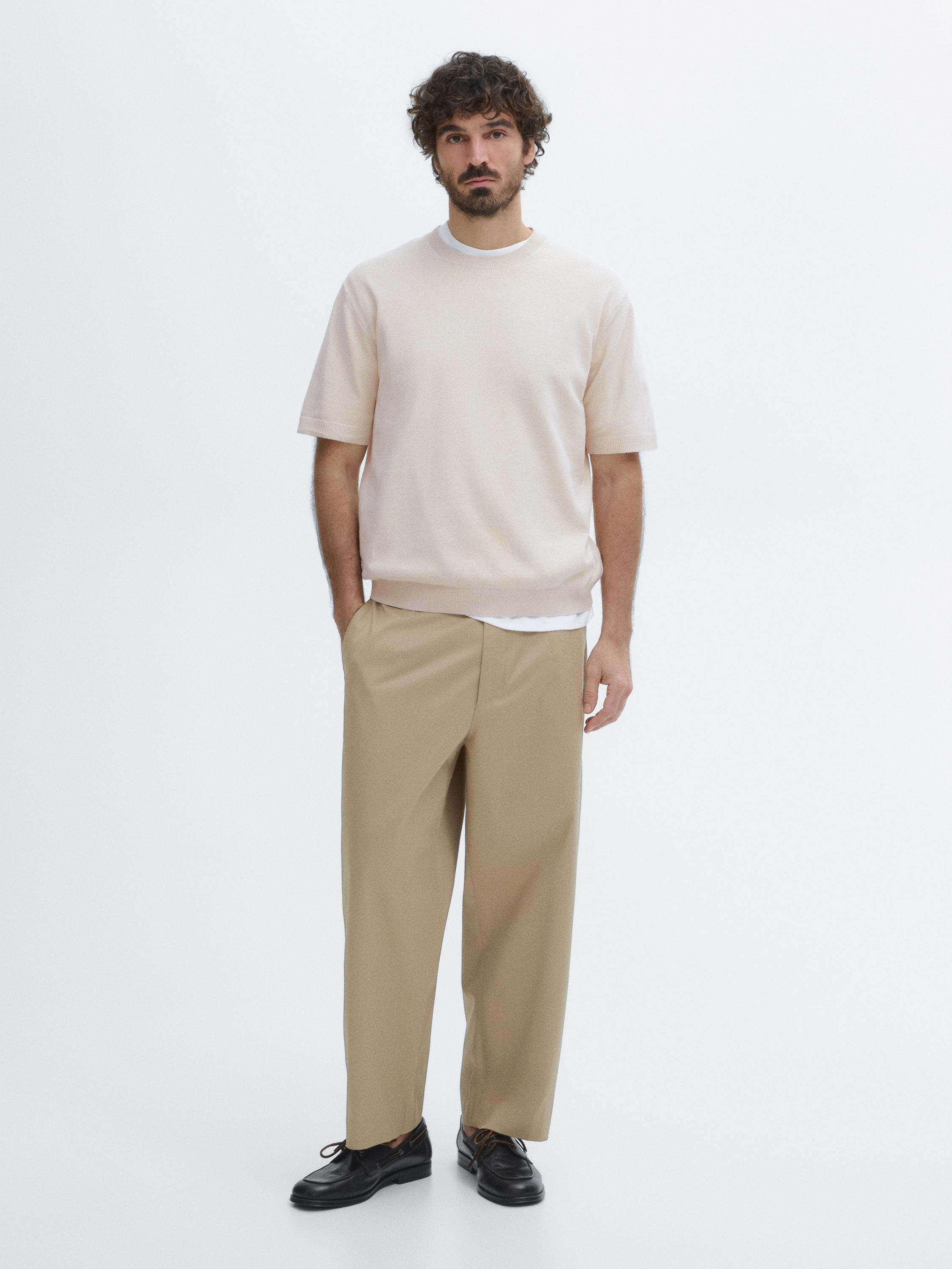 Pull à manches courtes en maille de coton