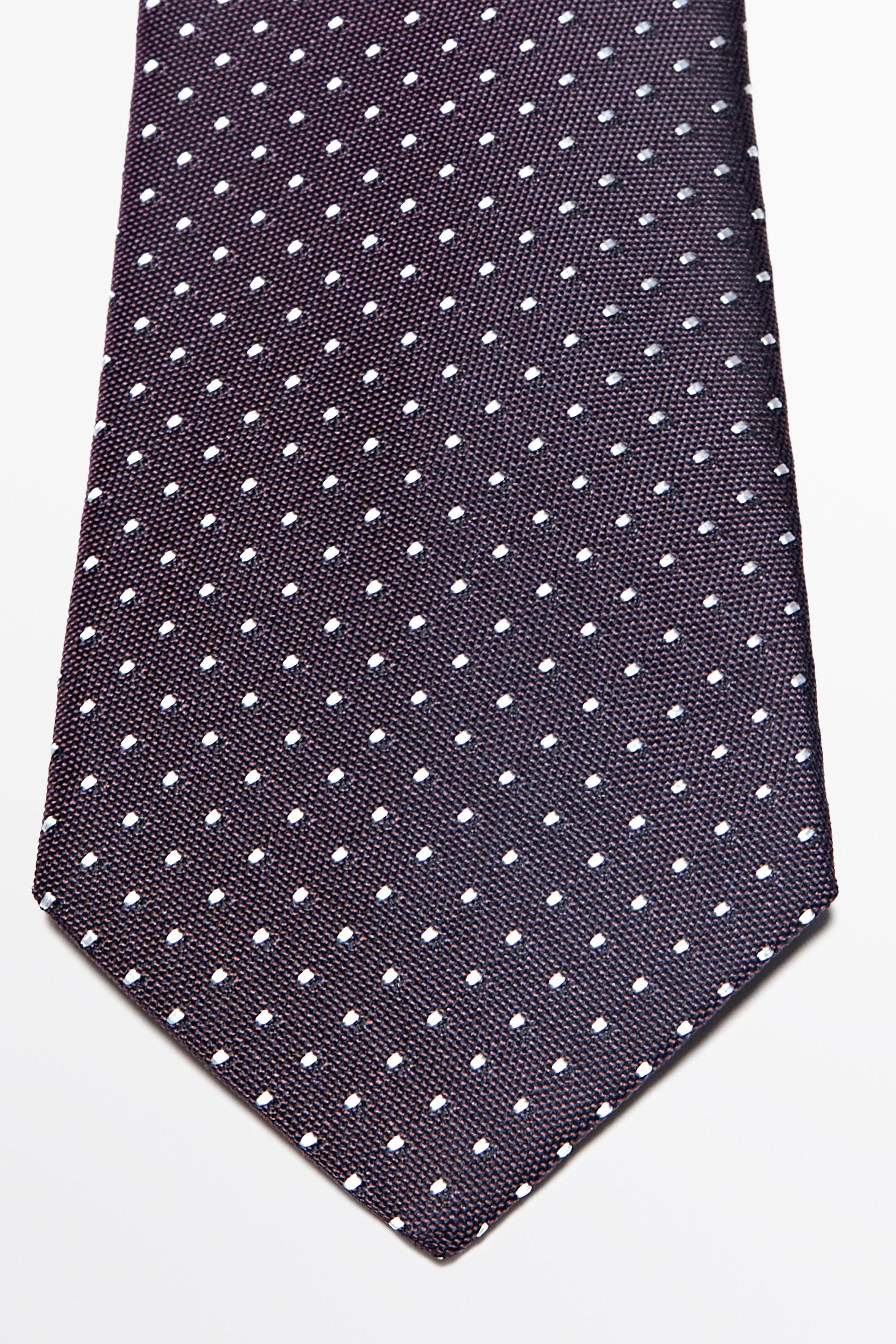 100% silk polka dot tie — BURGUNDY