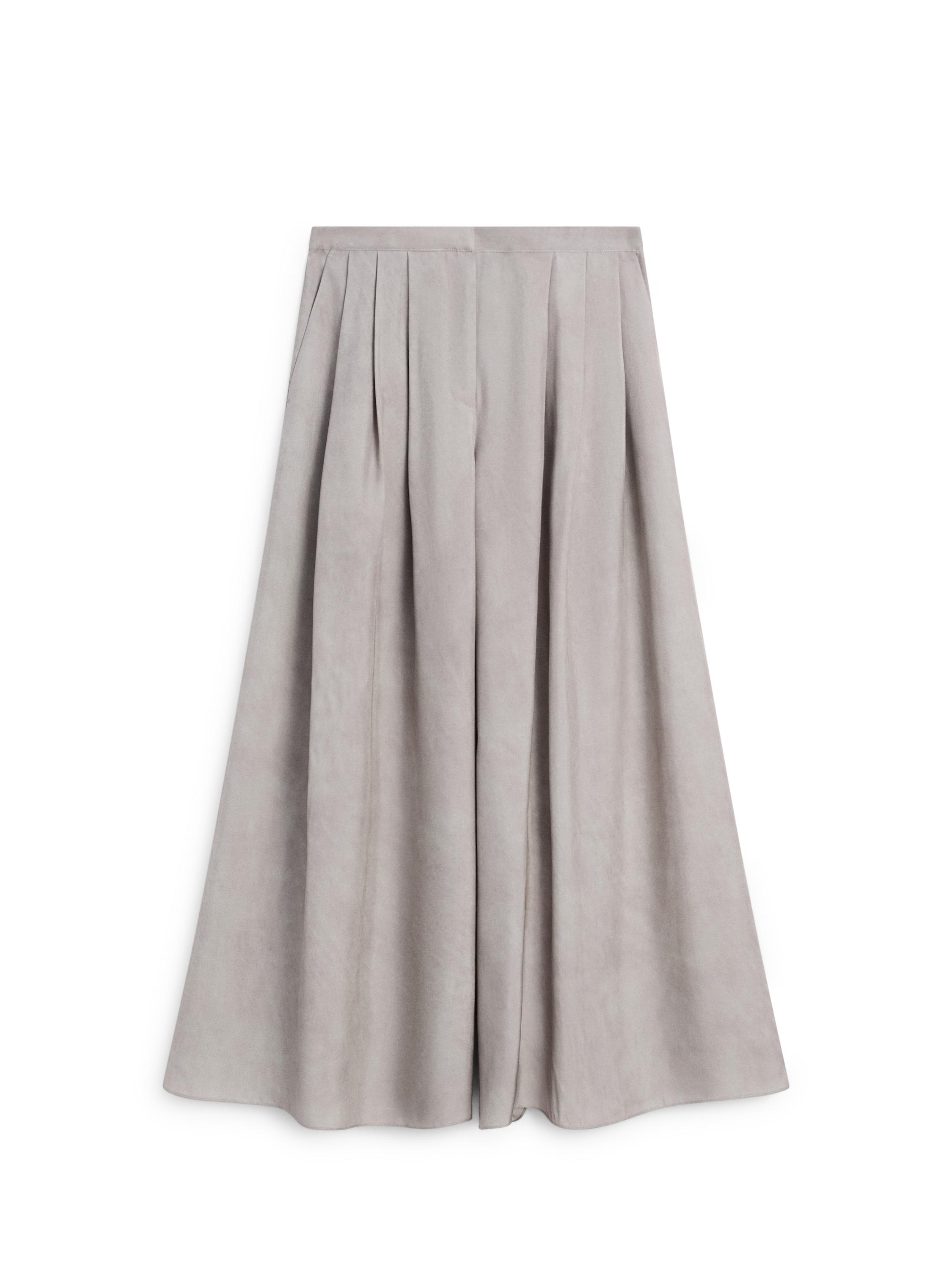 Flowing wide-leg trousers with darts — GREY
