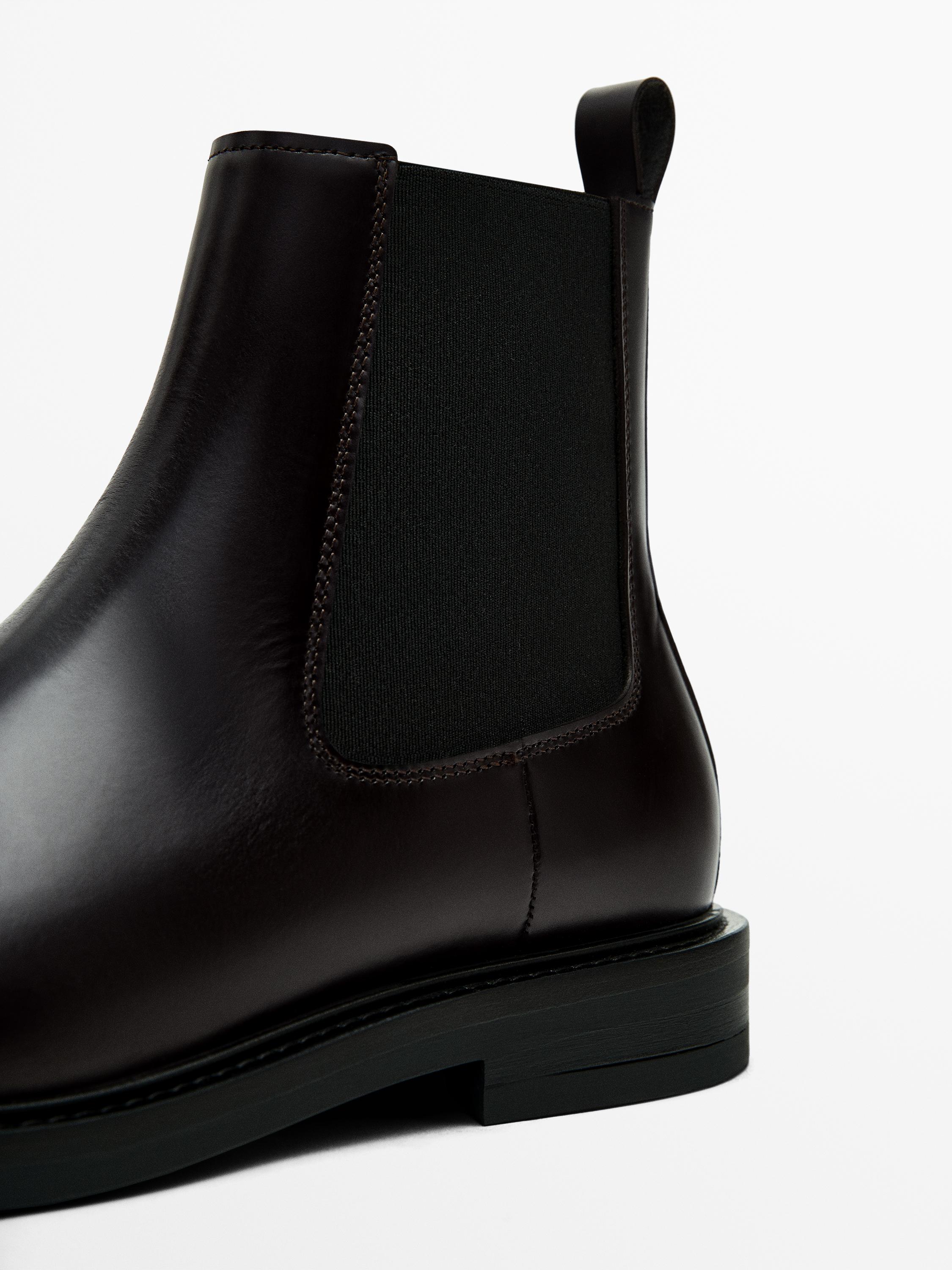 Brown leather chelsea ankle boots
