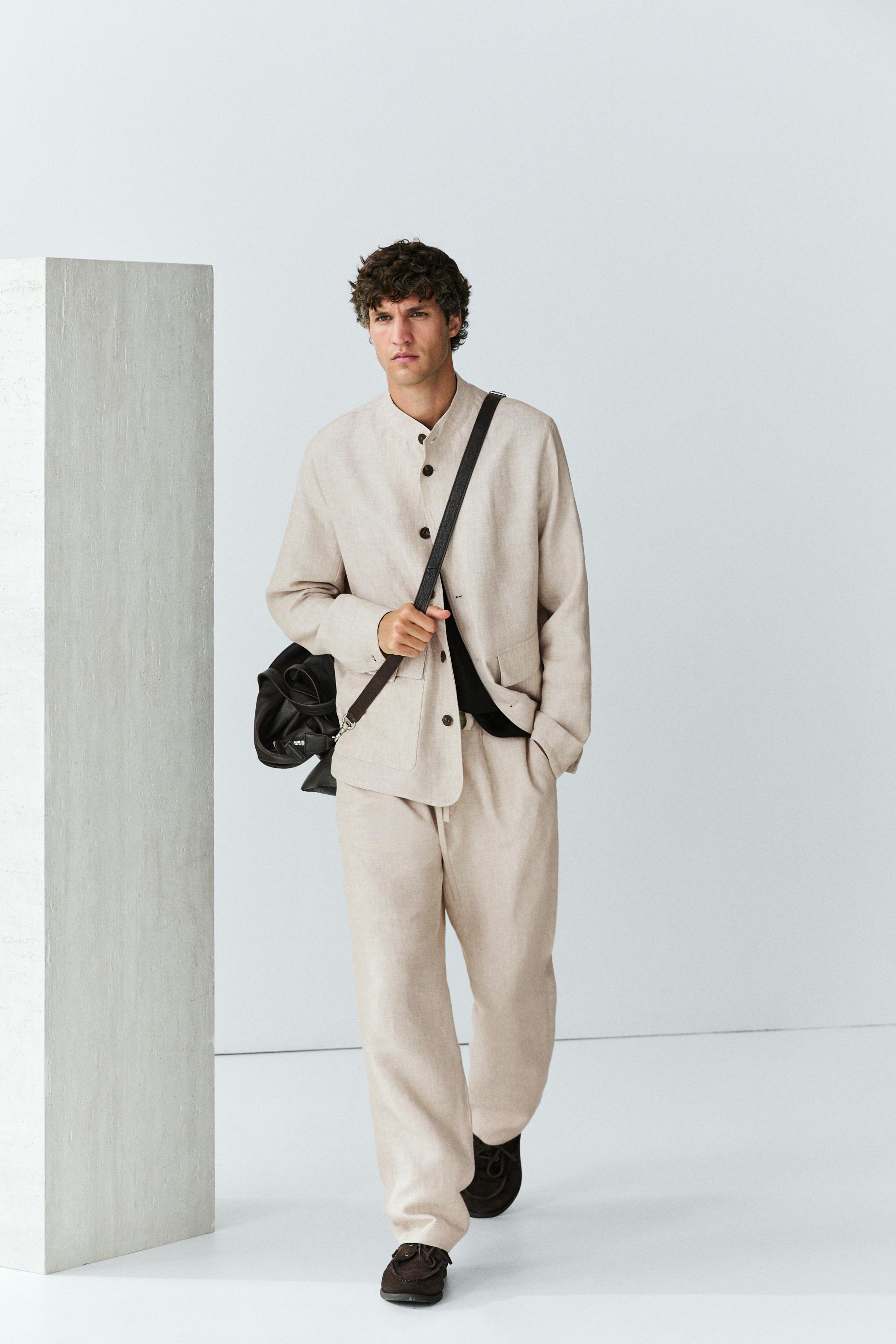 100% linen total look pants — BEIGE