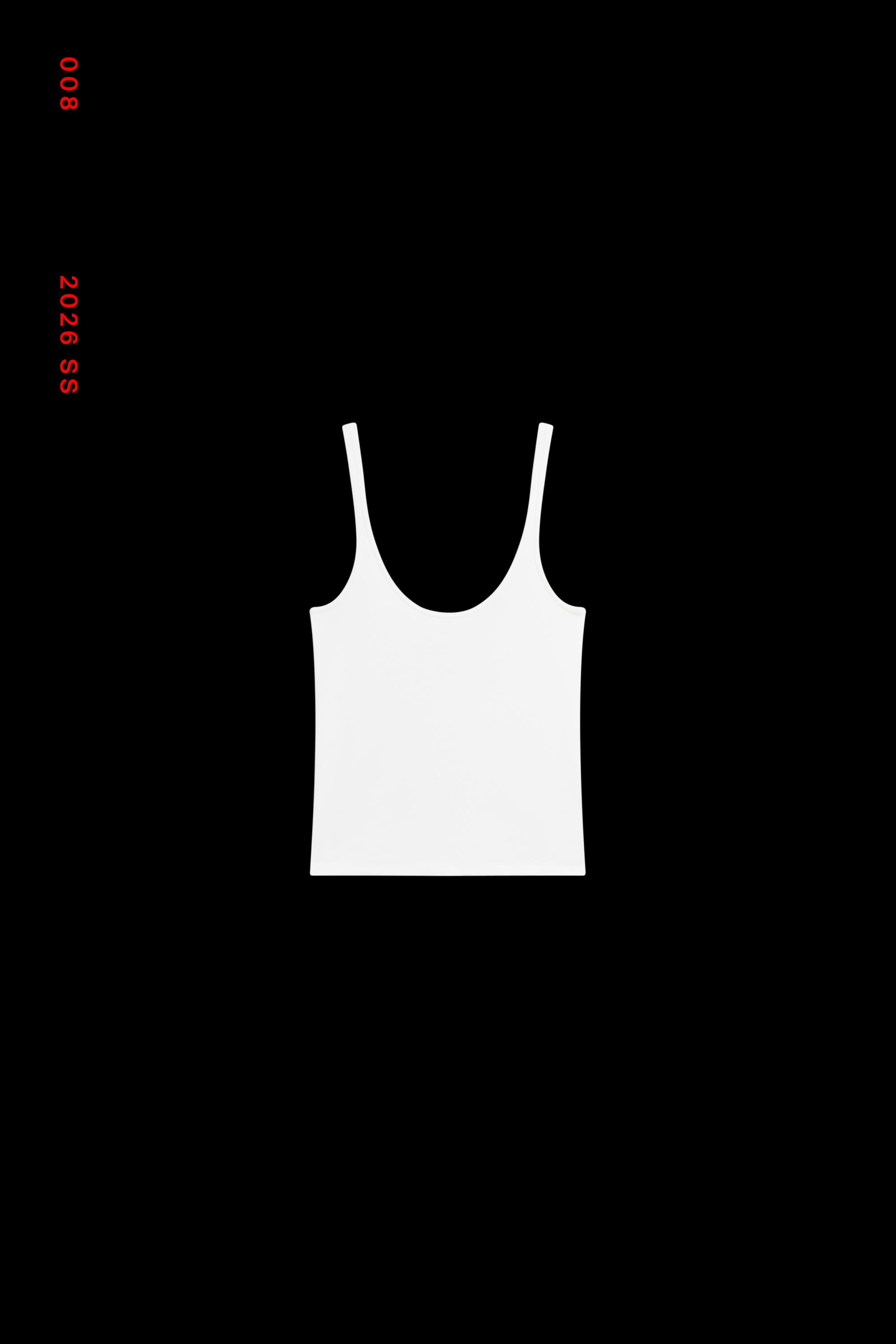 Strappy cotton blend top — WHITE