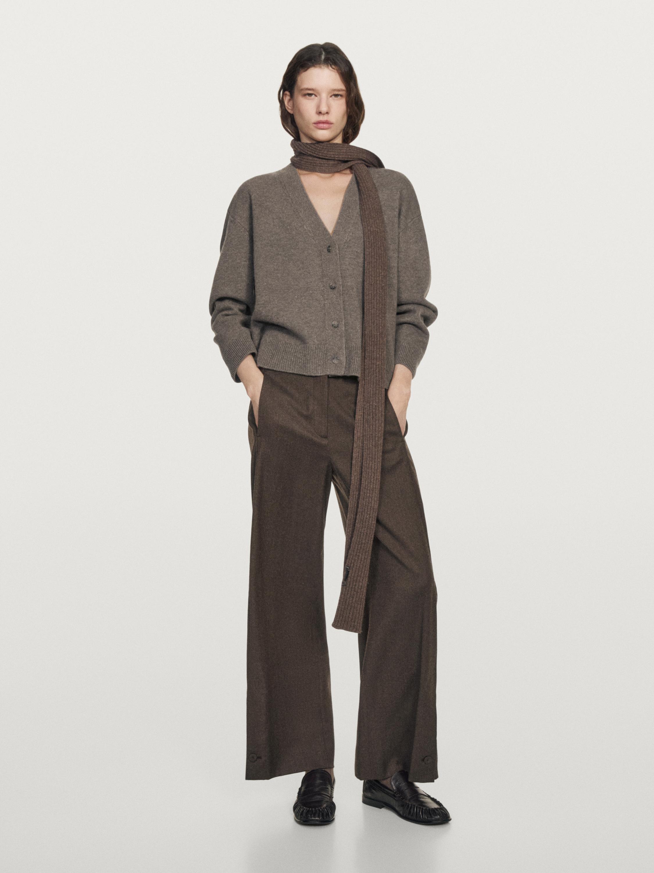 Wool blend V-neck cardigan