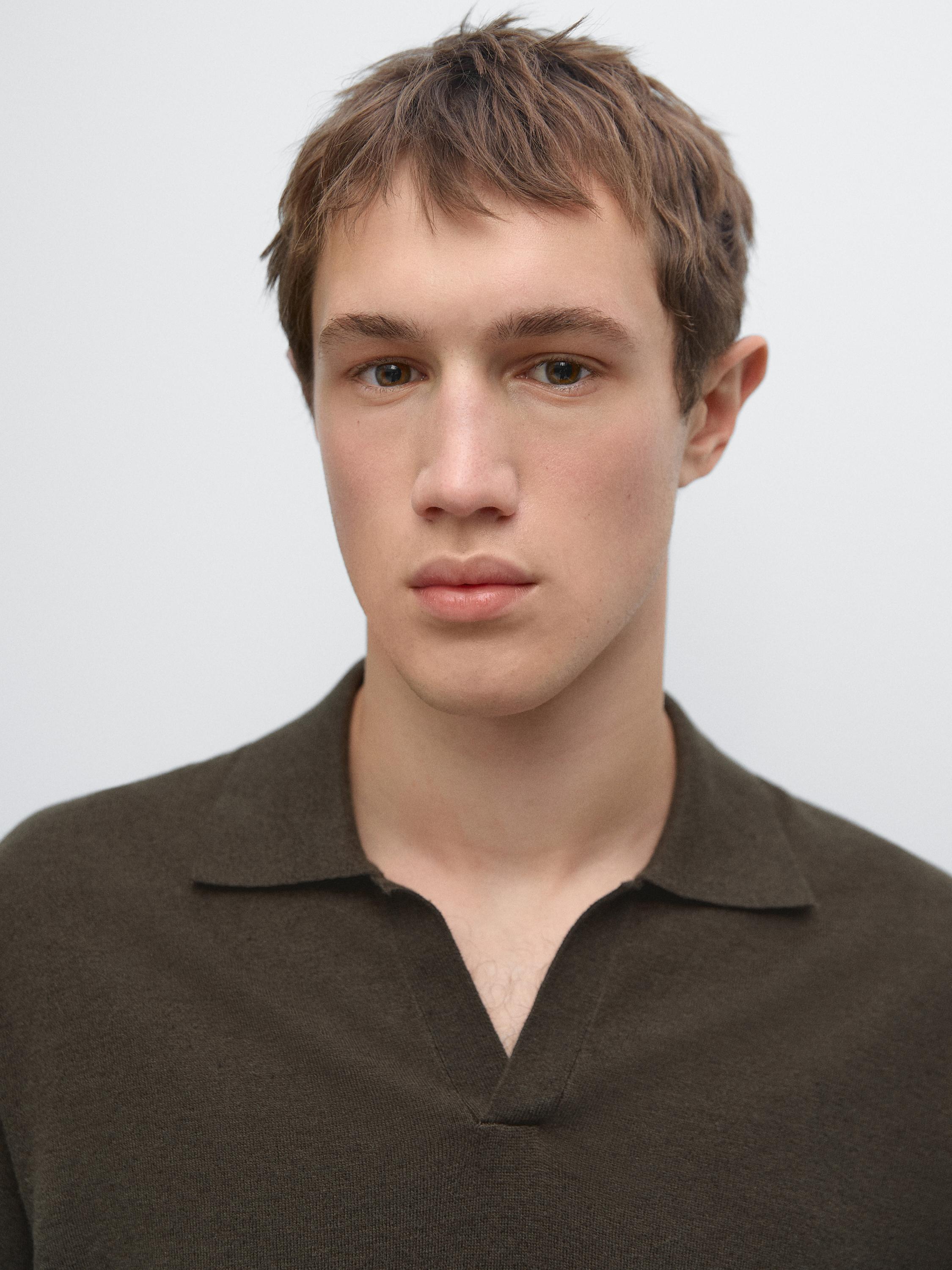 Mercerised cotton short sleeve polo shirt