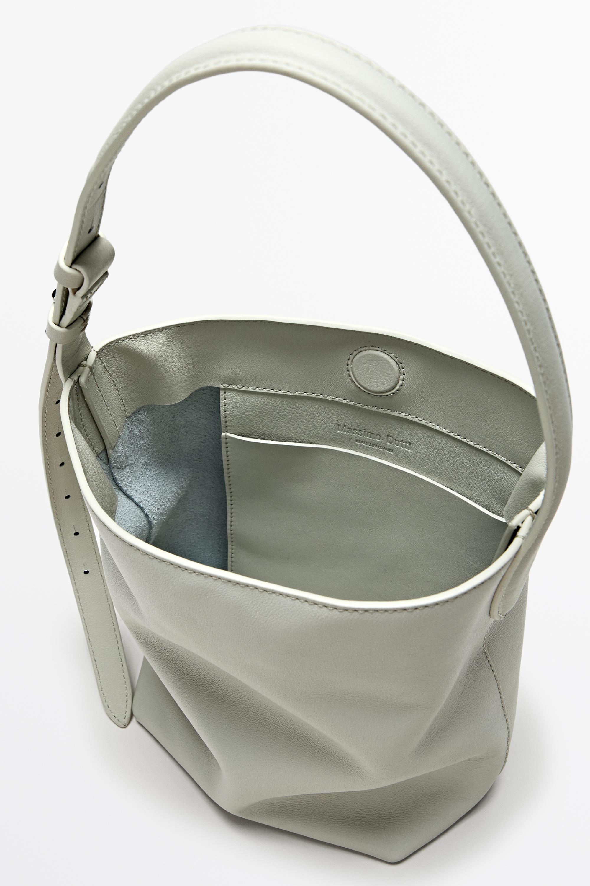 Nappa leather mini bucket bag — Off white