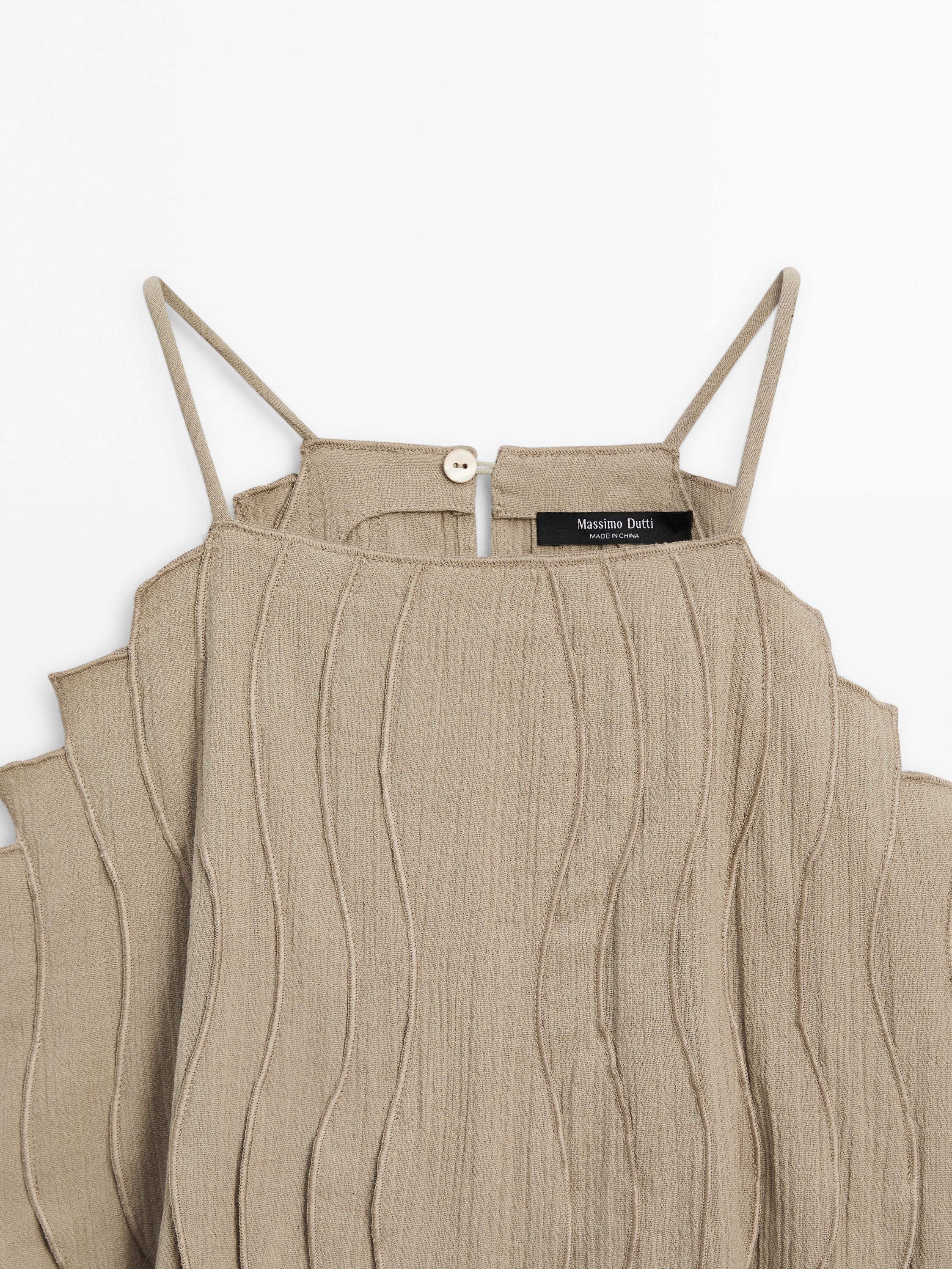 Top halter pliegues ondulados