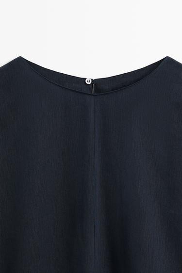 Asymmetric flowing cape — DARK BLUE 4