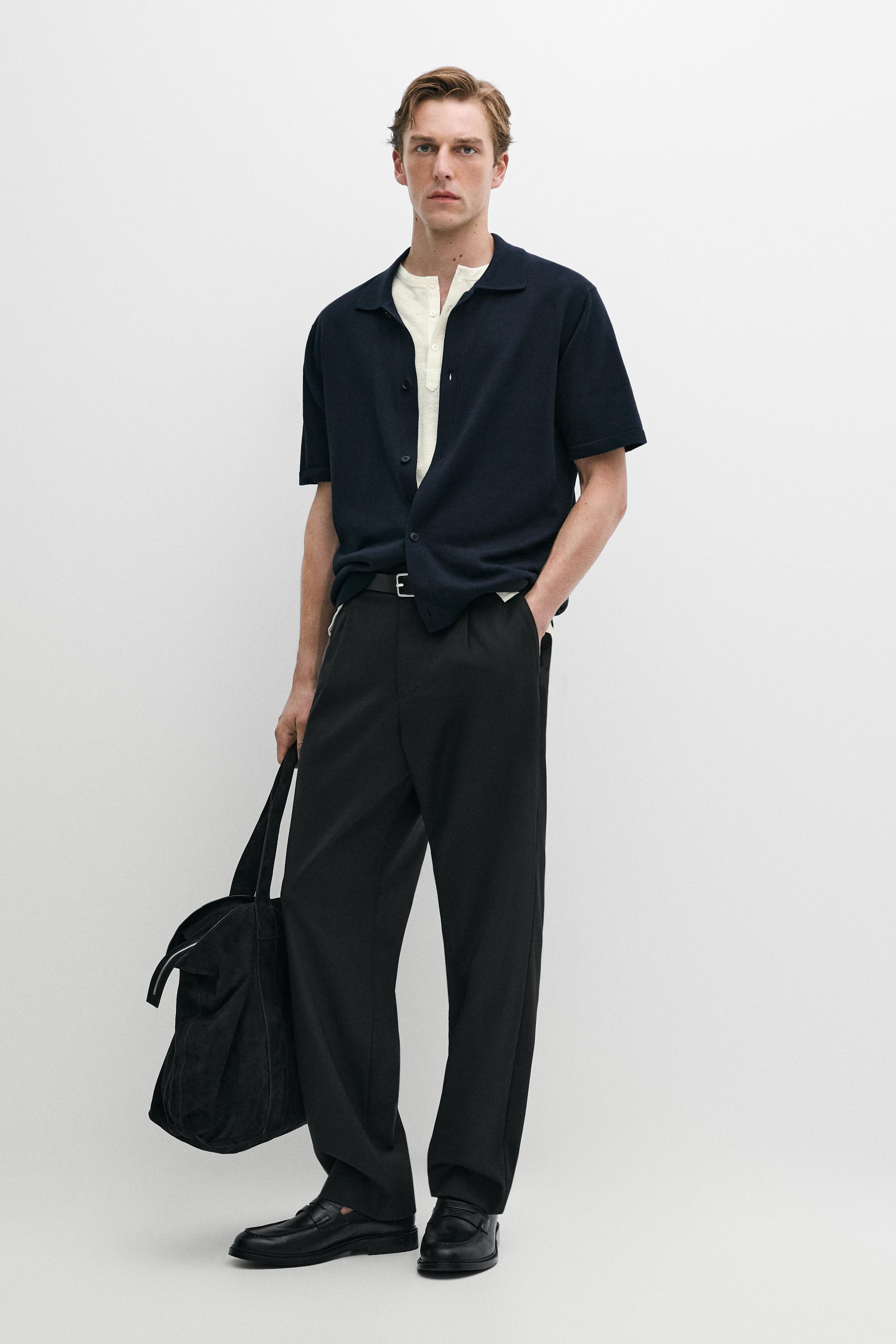 Short sleeve button-up knit cardigan