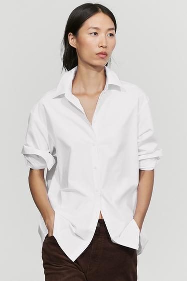 100% cotton poplin shirt — WHITE 3
