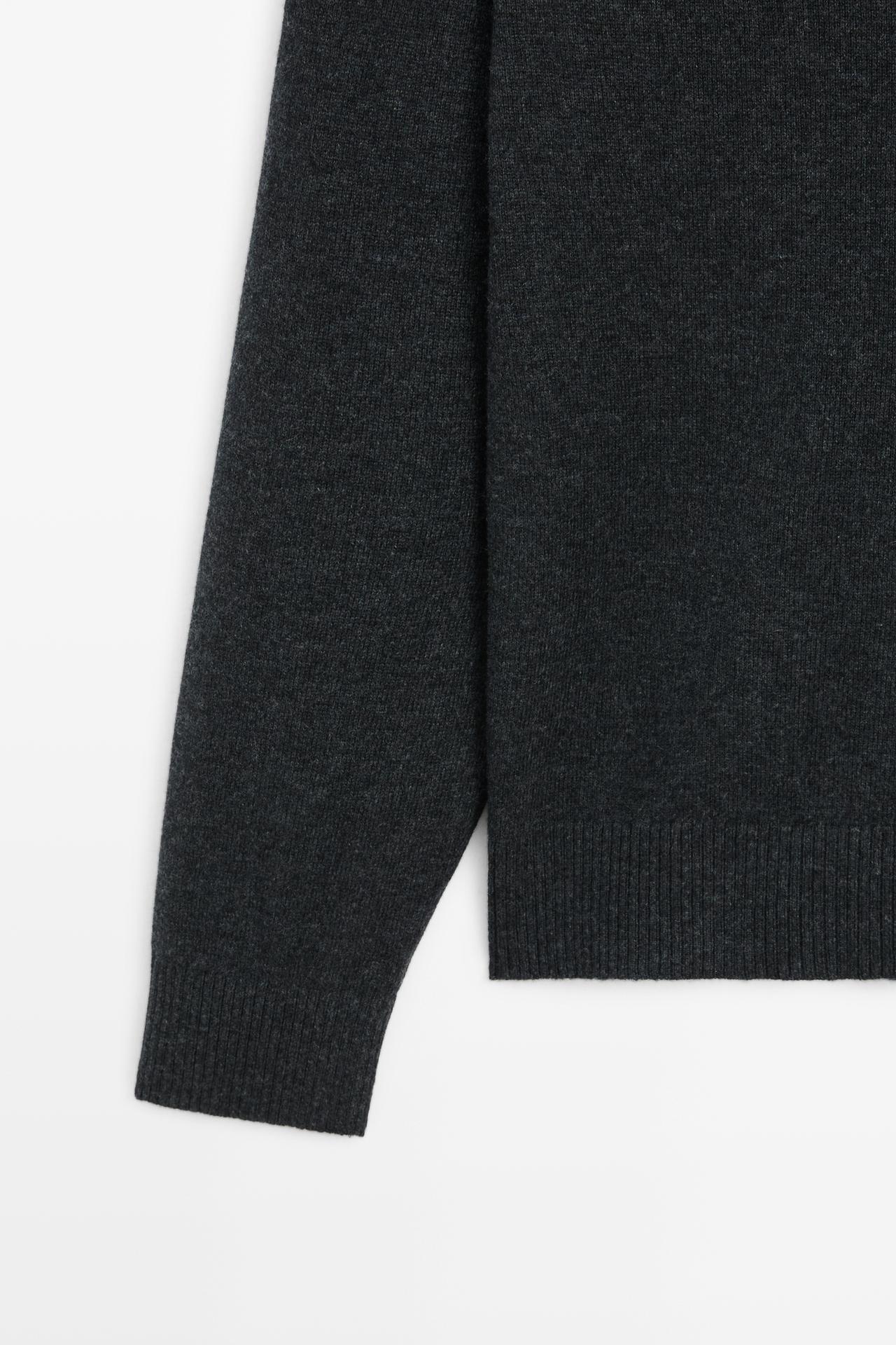 100% cashmere button-up knit cardigan — CHARCOAL