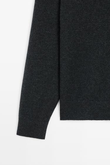 100% cashmere button-up knit cardigan — CHARCOAL 7