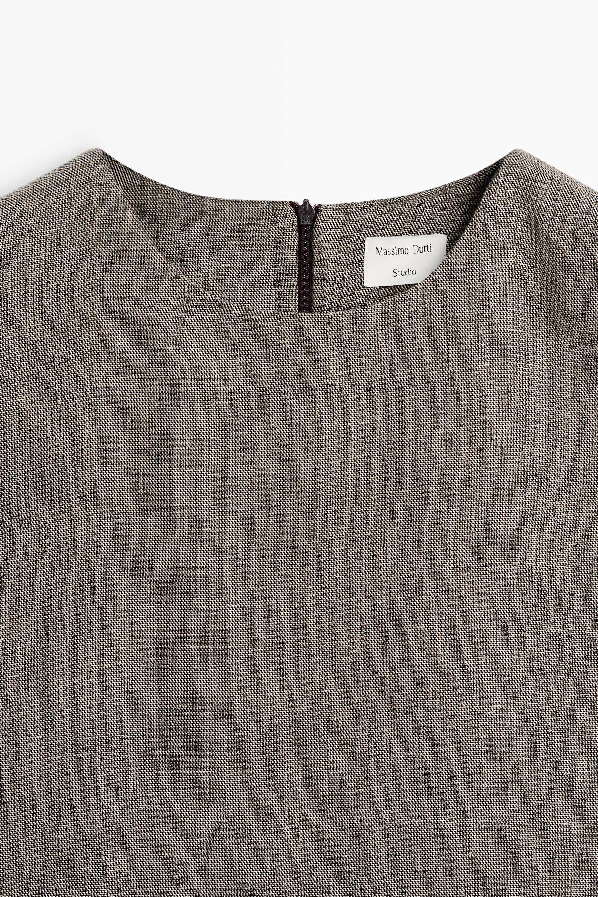 STUDIO textured top with cut-out details — GREENISH
