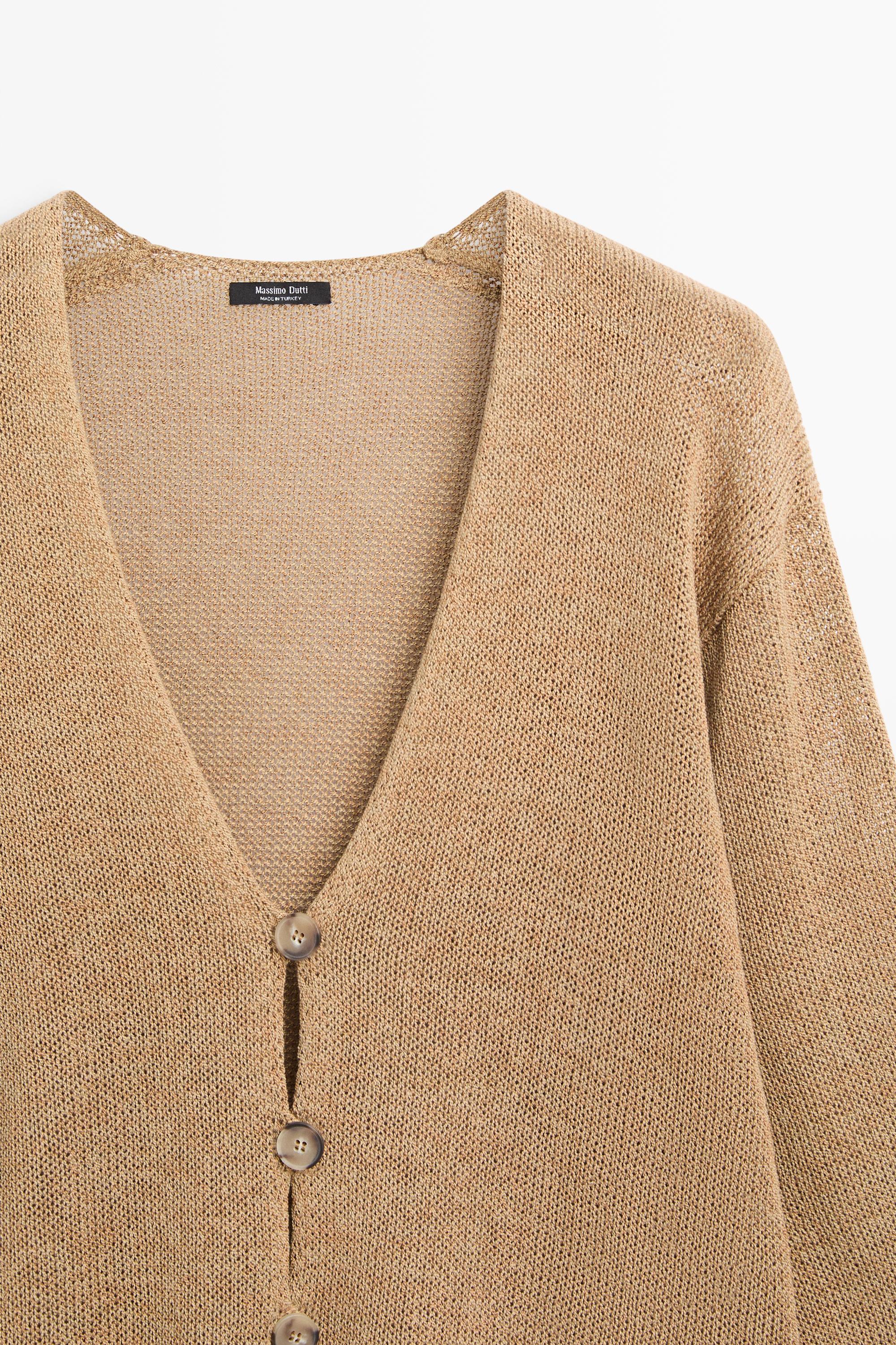 希少　Massimo Dutti ニットロングカーディガン Long knit cardigan with tie detail · Mole Brown · Cardigan