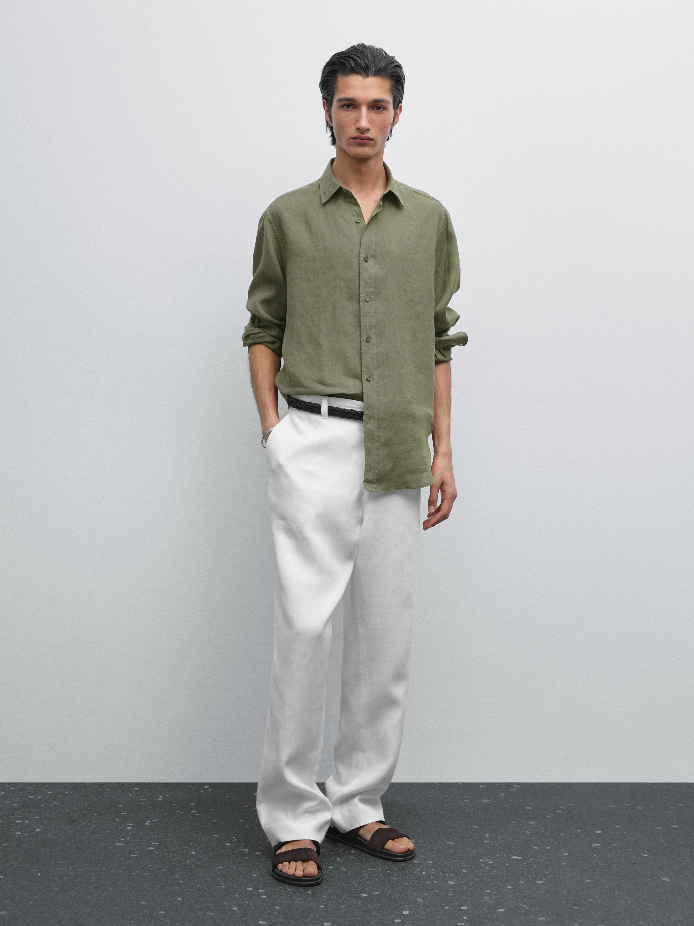 100% linen regular fit shirt