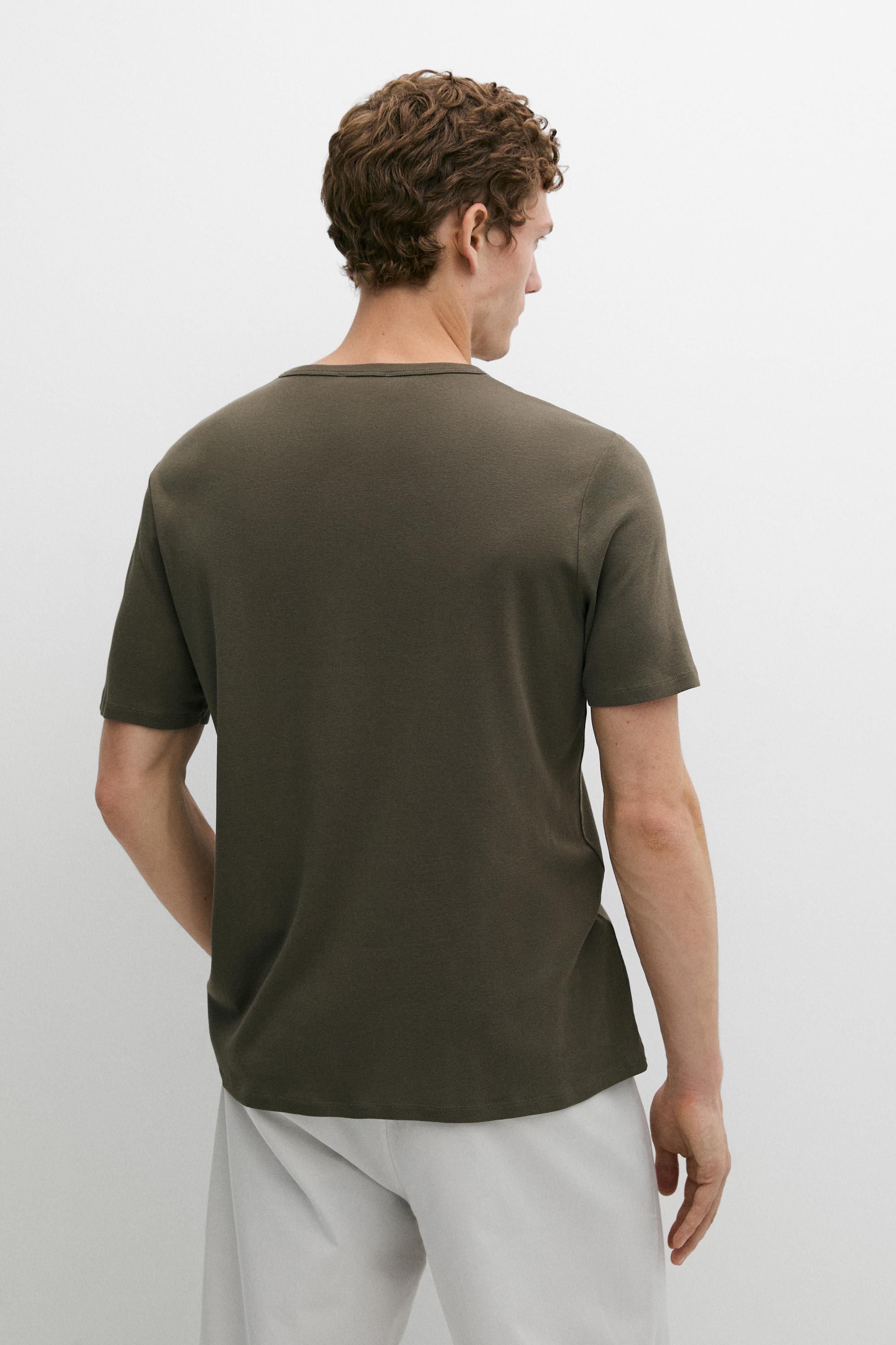 100% cotton short-sleeve T-shirt — KHAKI