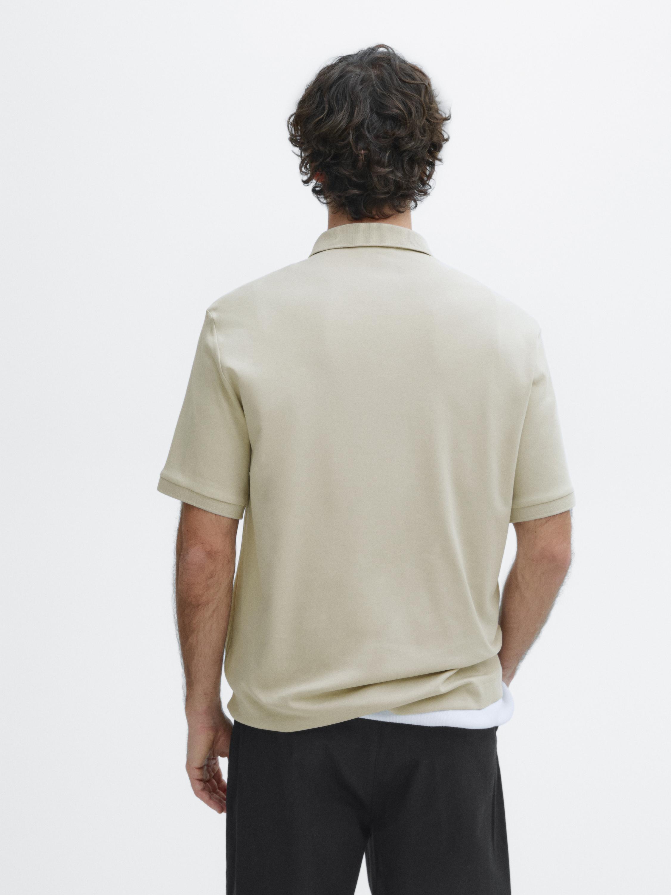 Cotton blend short sleeve polo shirt