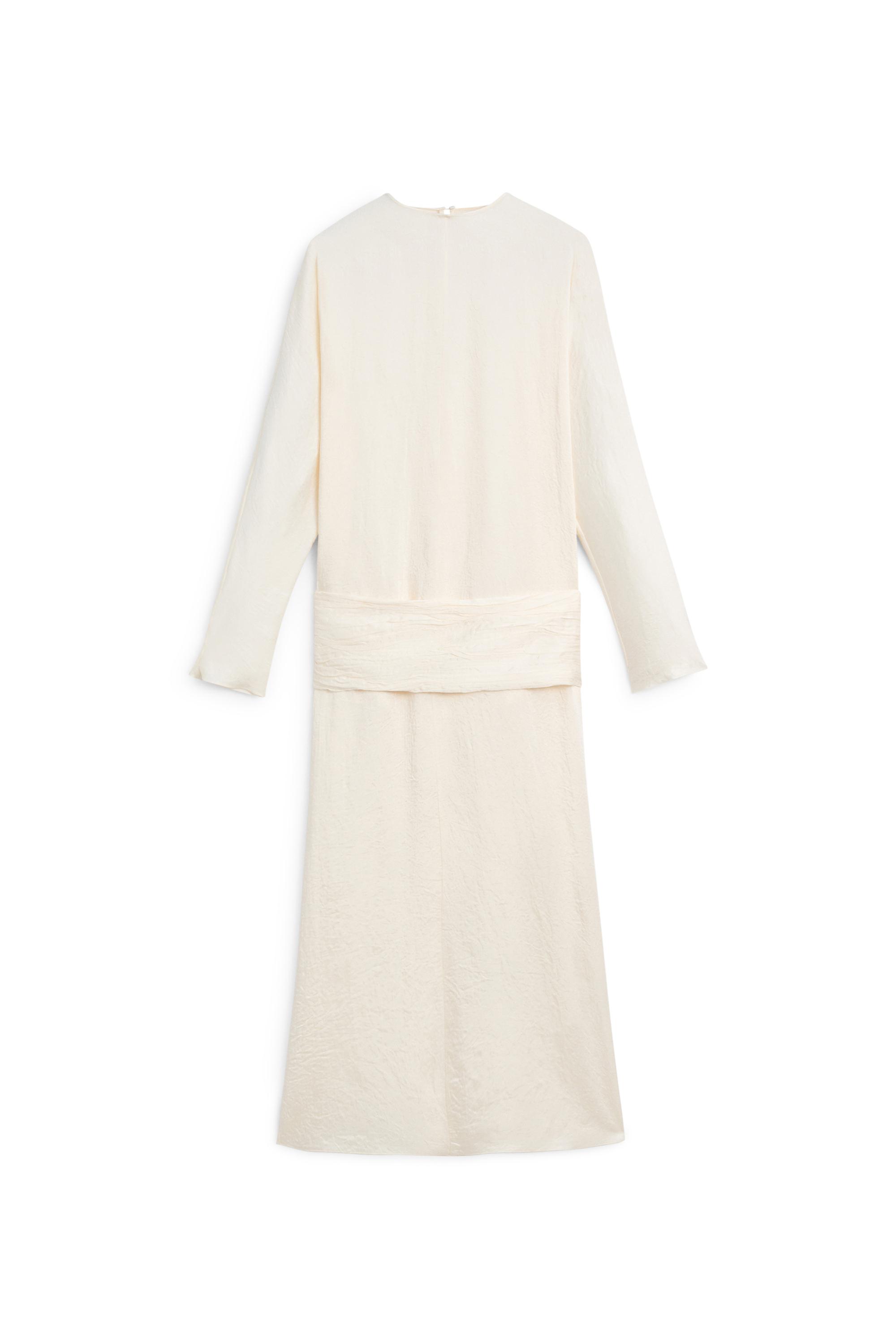 Midi dress with sash belt - STUDIO — Beige