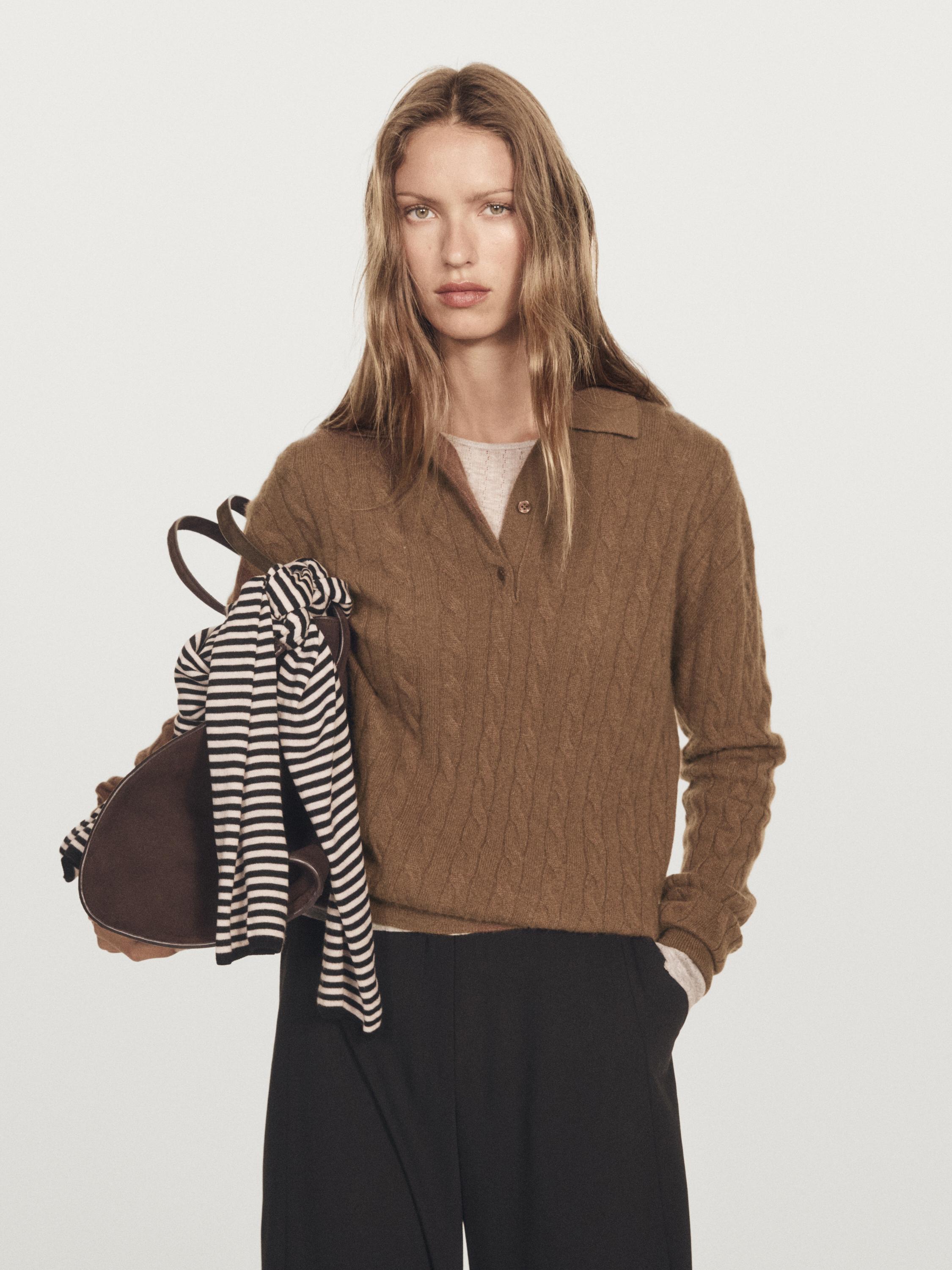 Pull col polo 100 % cachemire