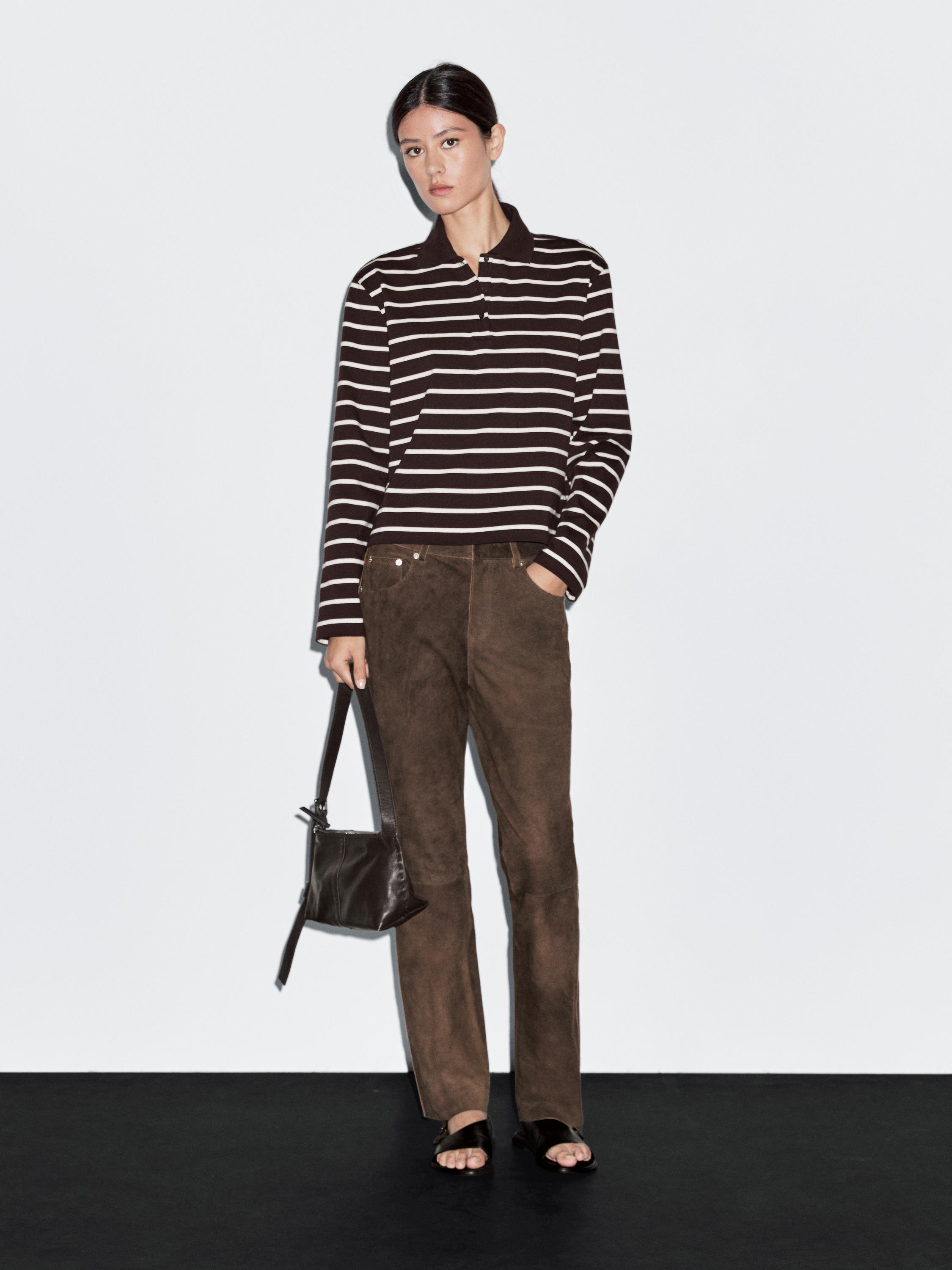 Suede leather trousers