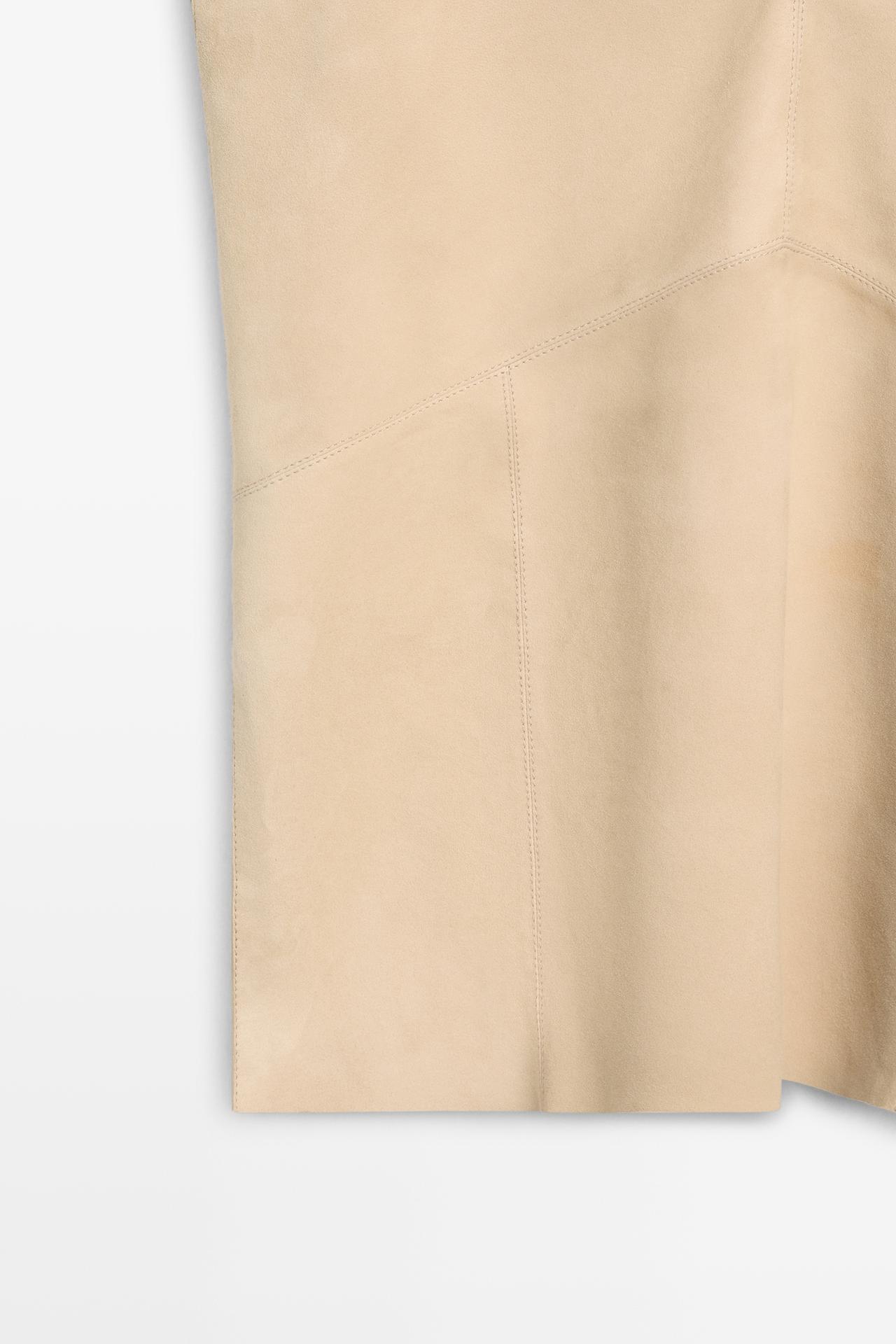 Suede sleeveless top — BEIGE