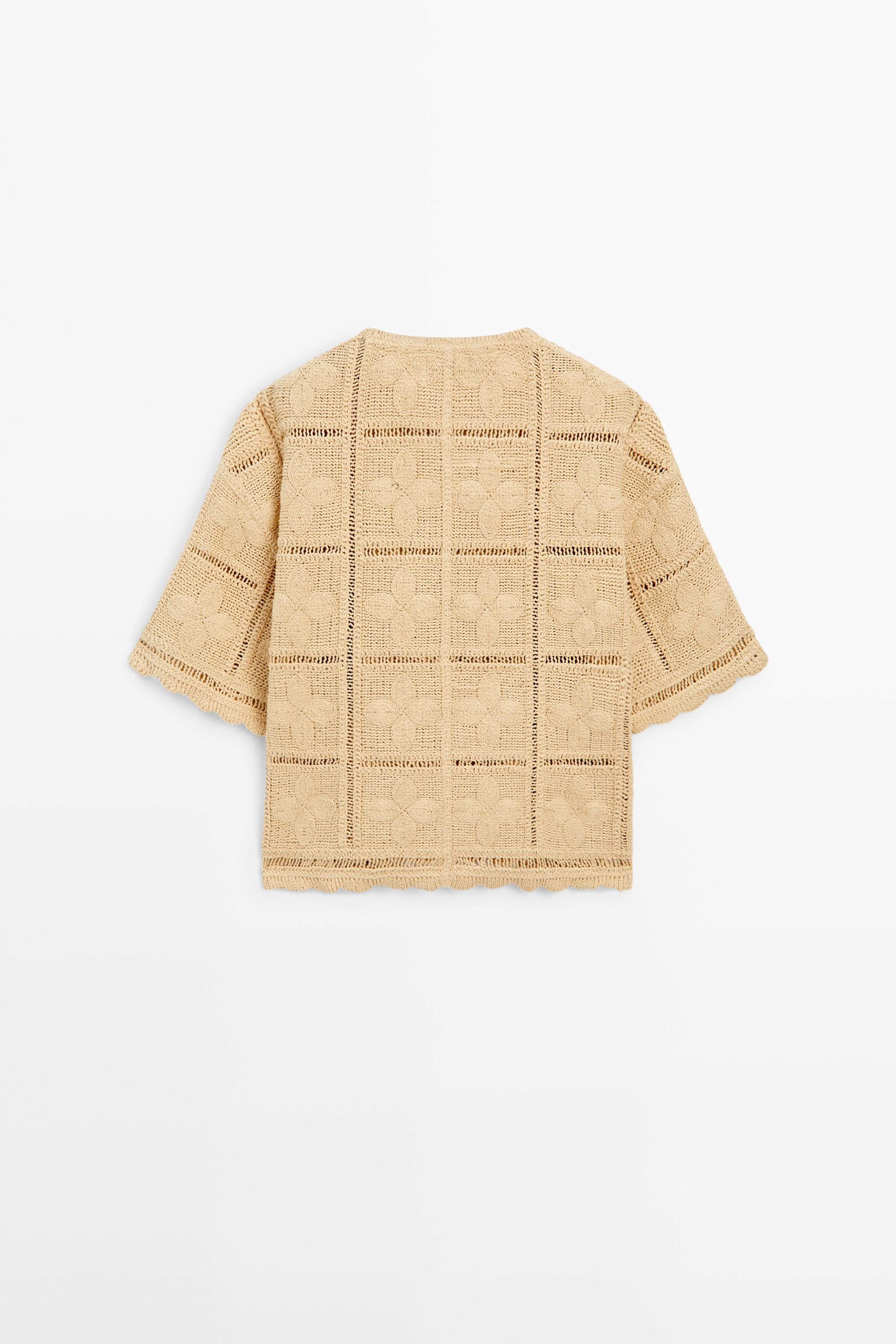 Cutwork crochet cardigan — Vanilla