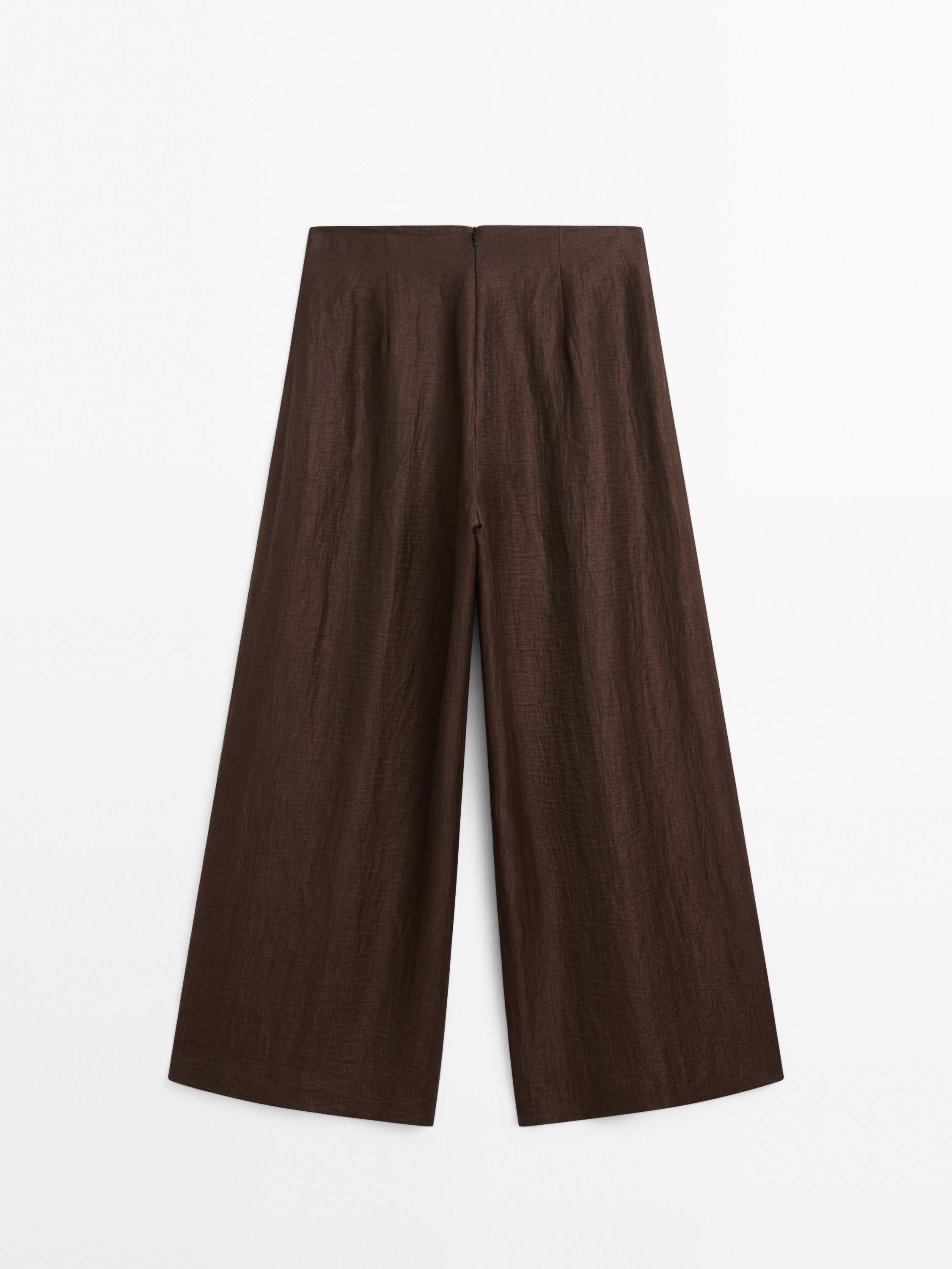 Wide-leg linen blend trousers - Studio