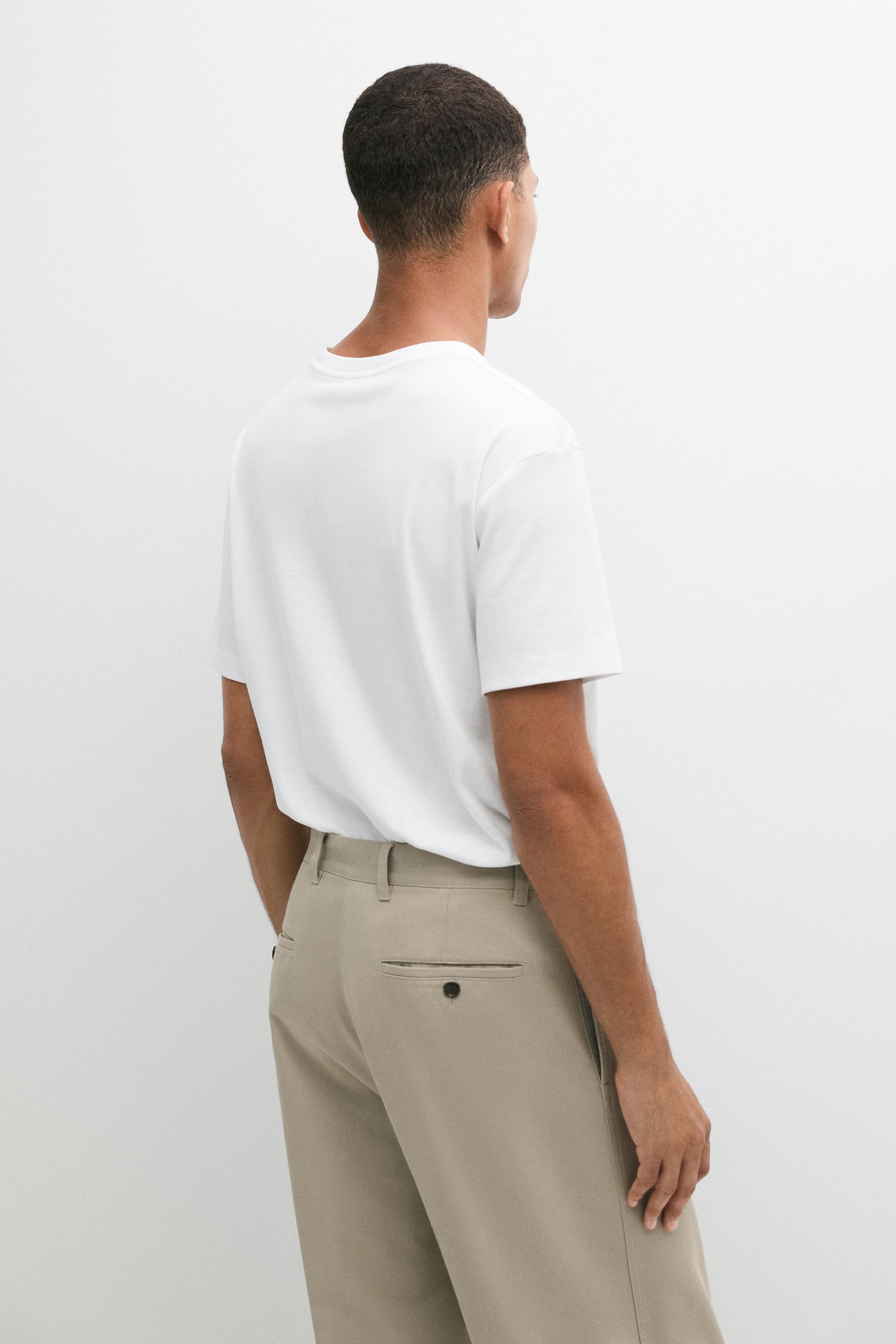 100% mercerised cotton T-shirt — WHITE