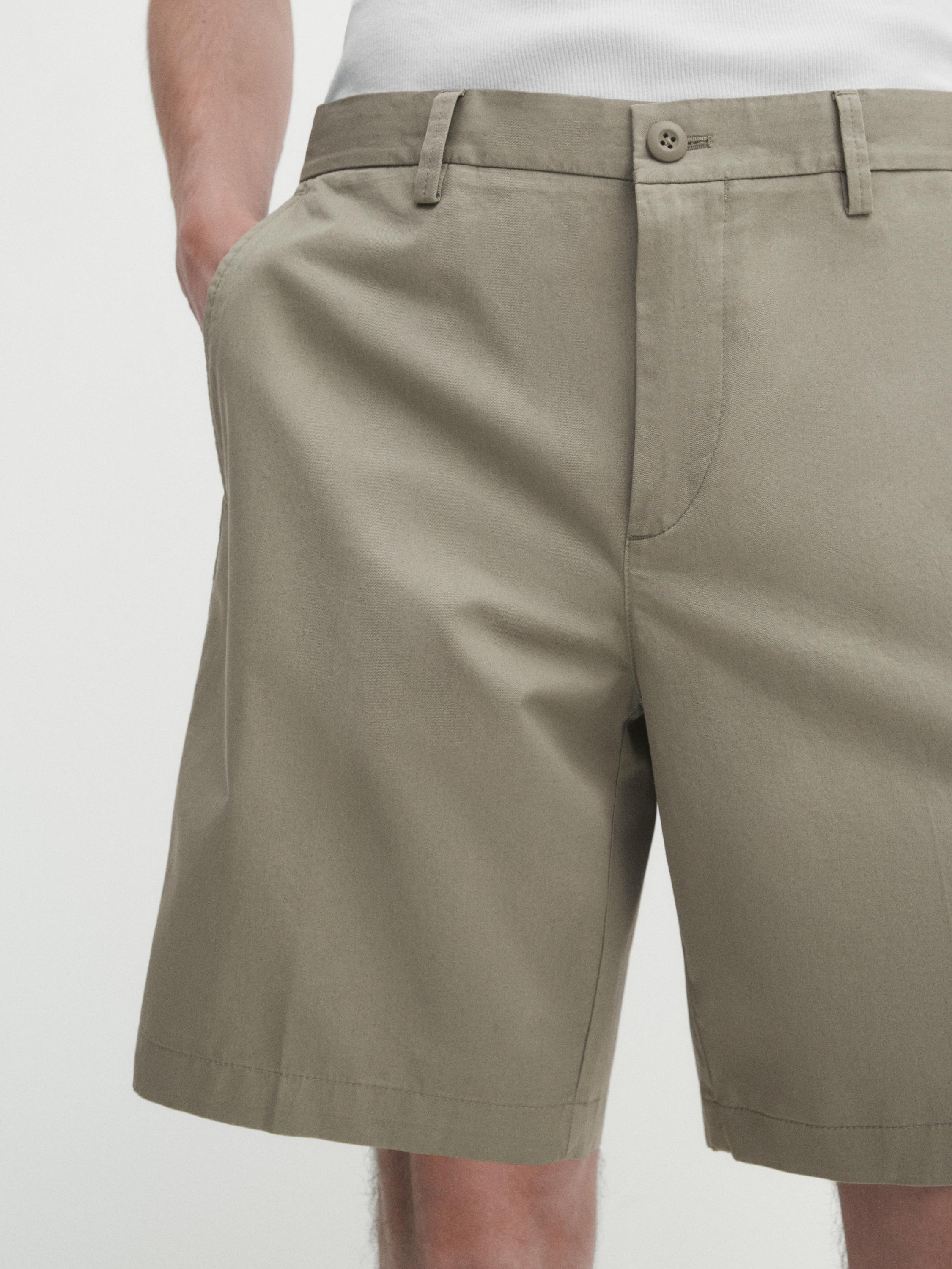 Cotton poplin Bermuda shorts