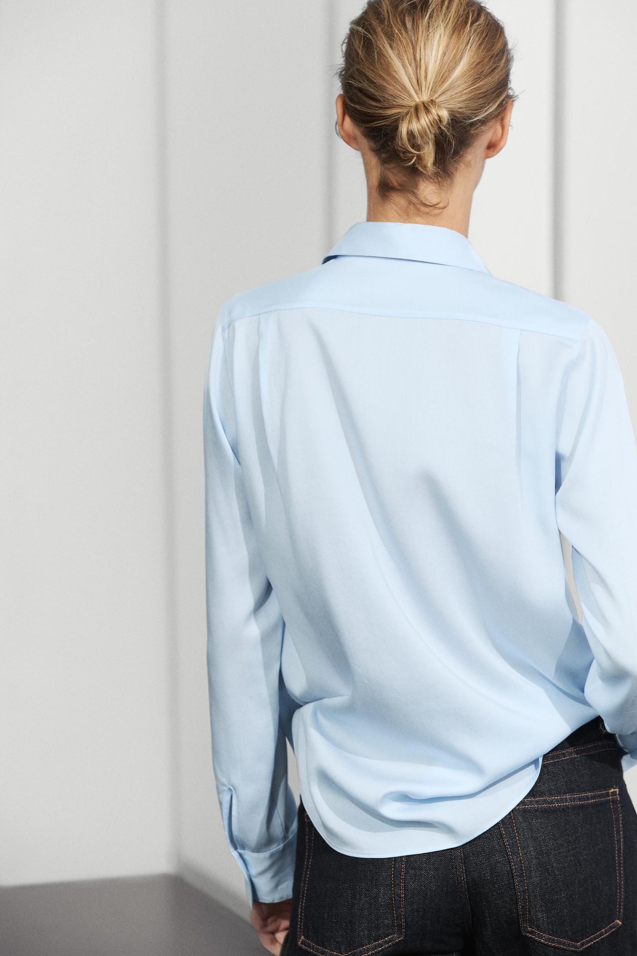 Fluid lyocell shirt — SKY BLUE