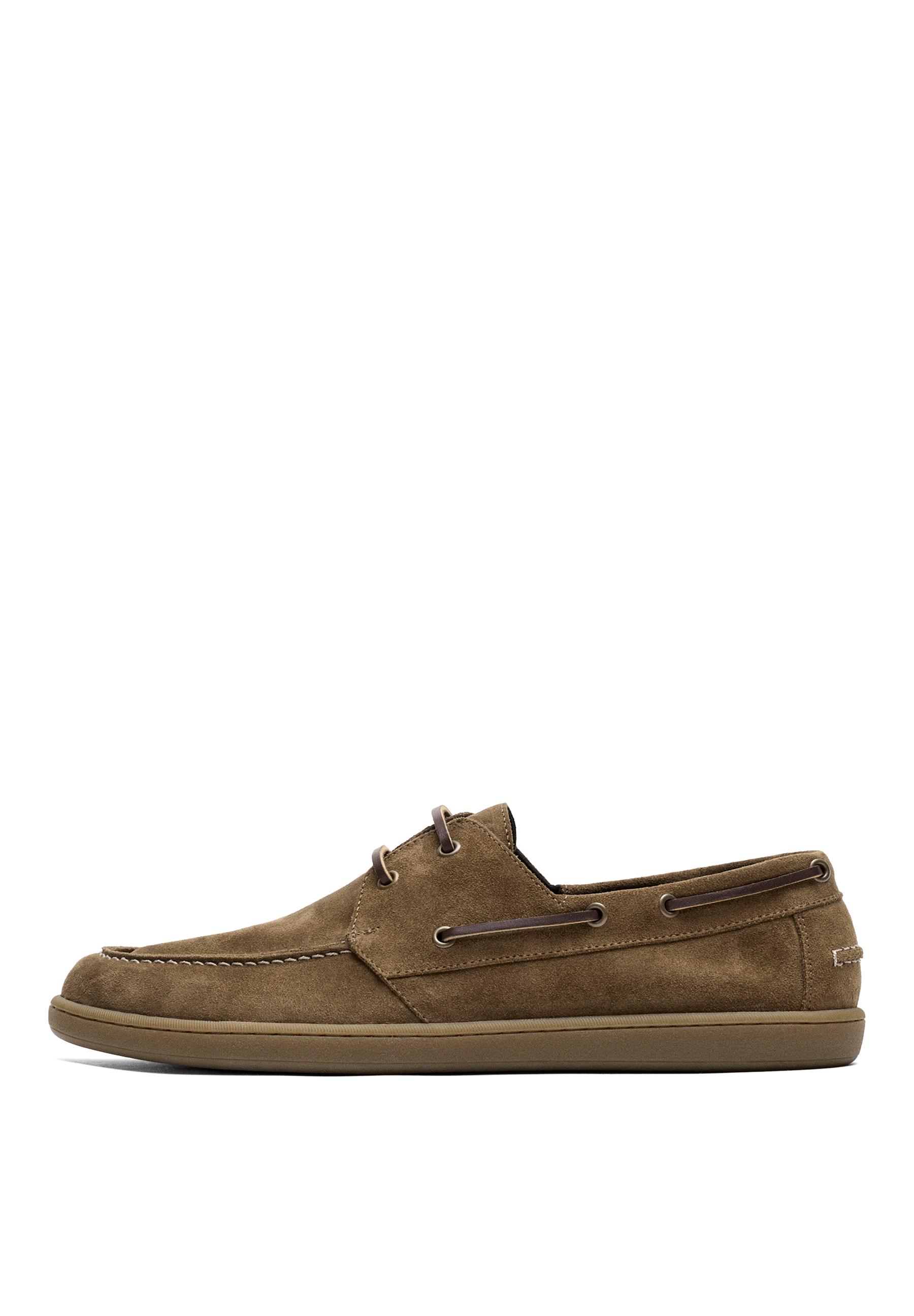 Soft leather boat shoe — CAMEL
