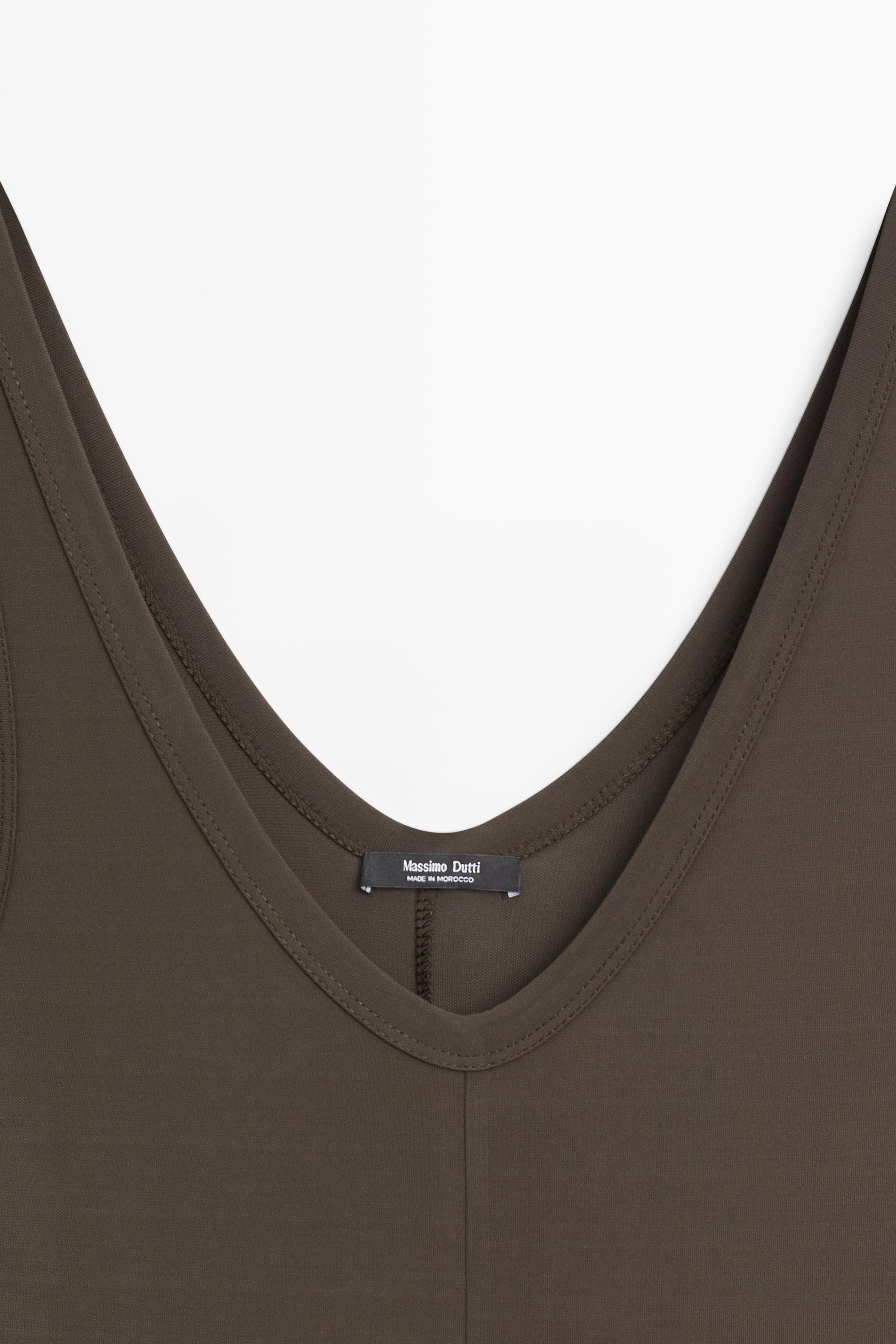 Midi dress with central seam detail — KHAKI