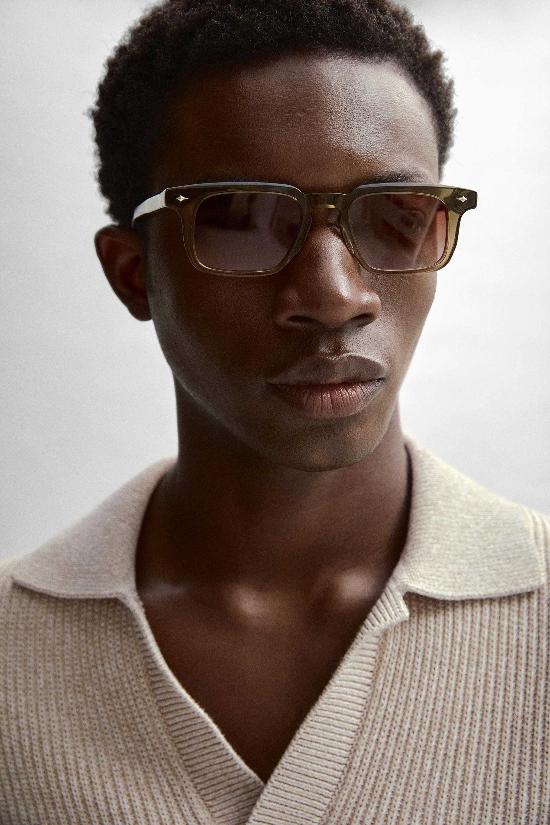 Gafas De Sol Rectangulares Estrechas - Marrón Topo - 01 - Massimo Dutti - Hombre