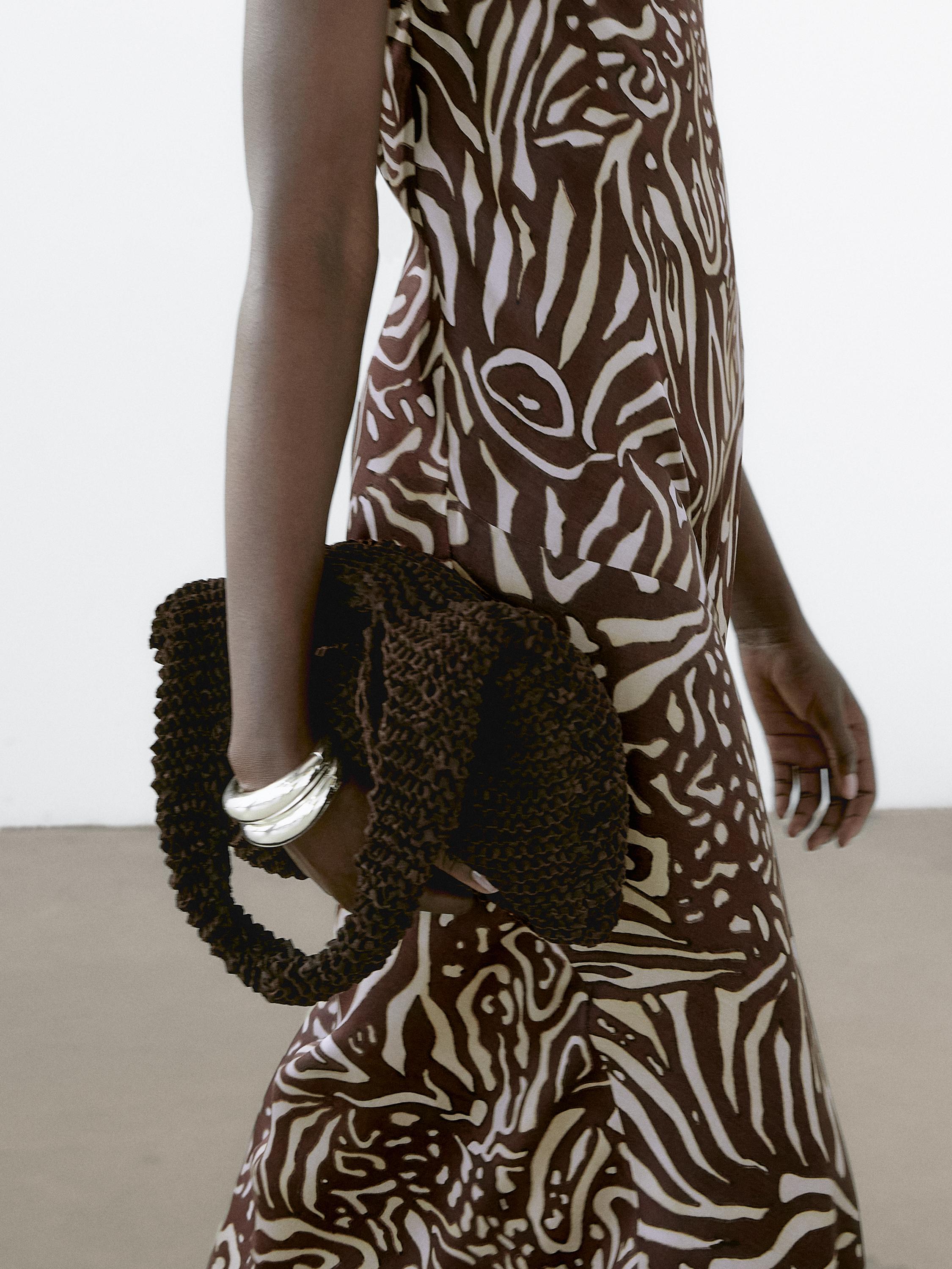 Flowing printed midi dress