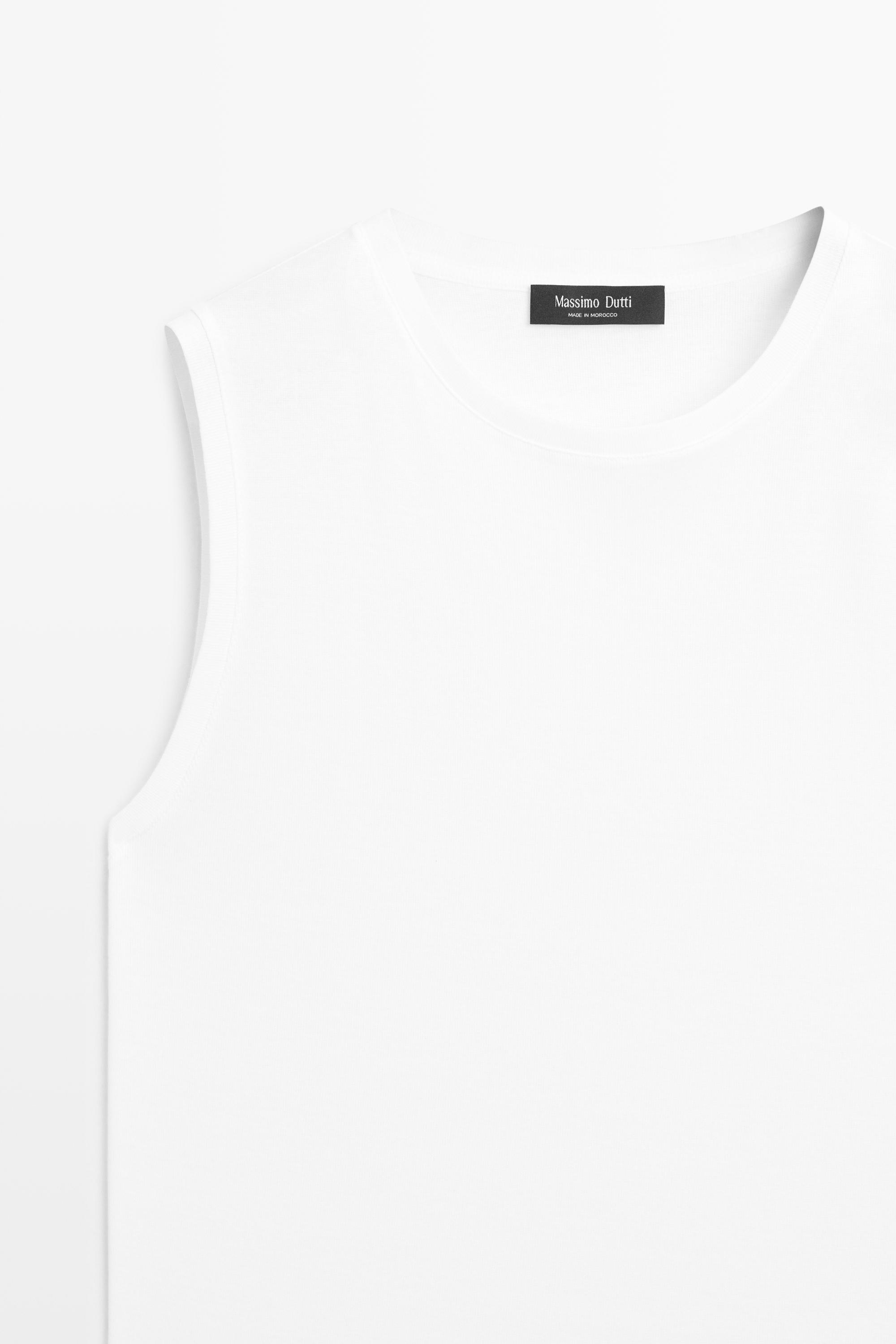 100% cotton sleeveless top — WHITE