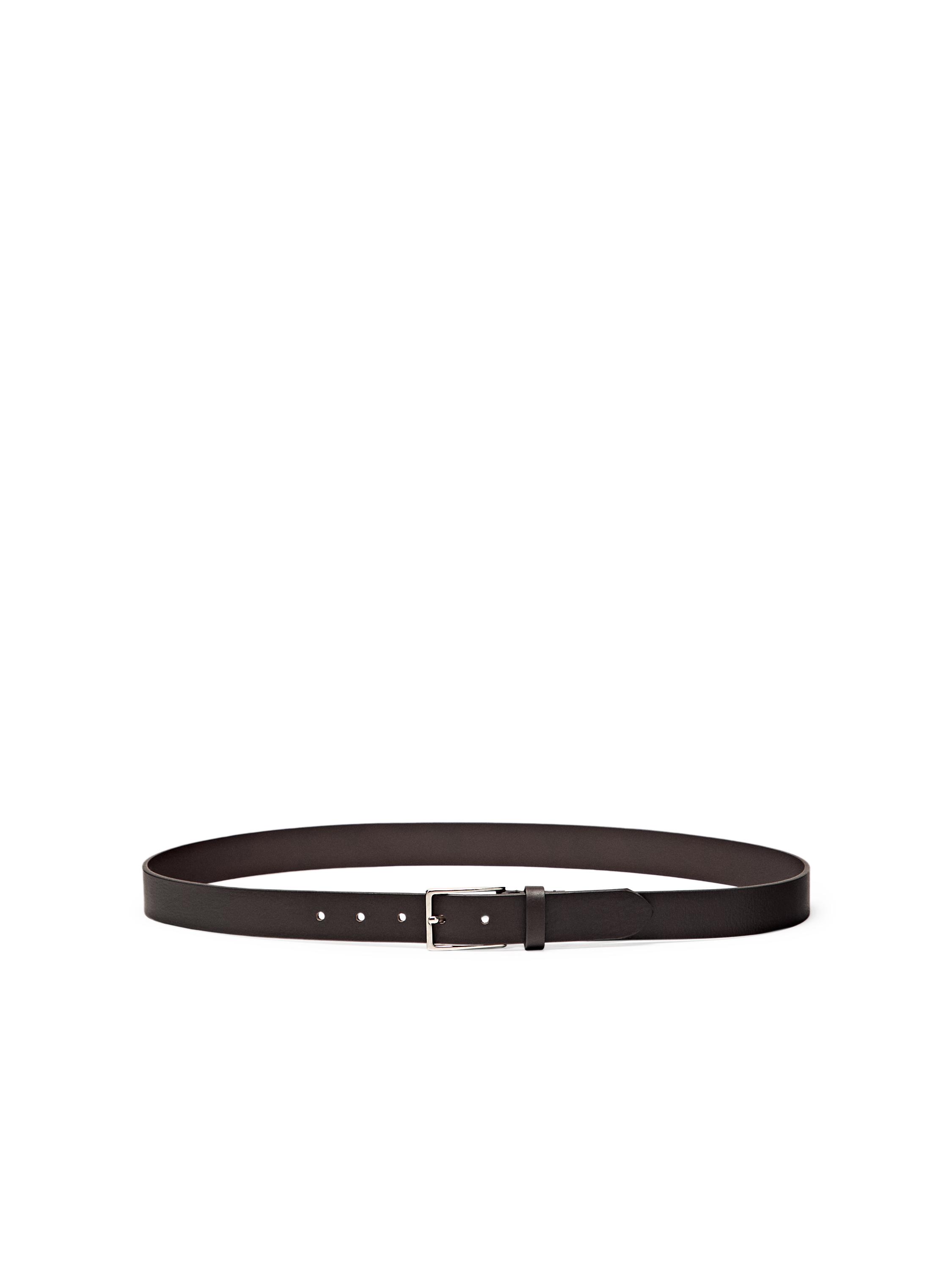 Nappa leather belt with rectangular buckle — BROWN