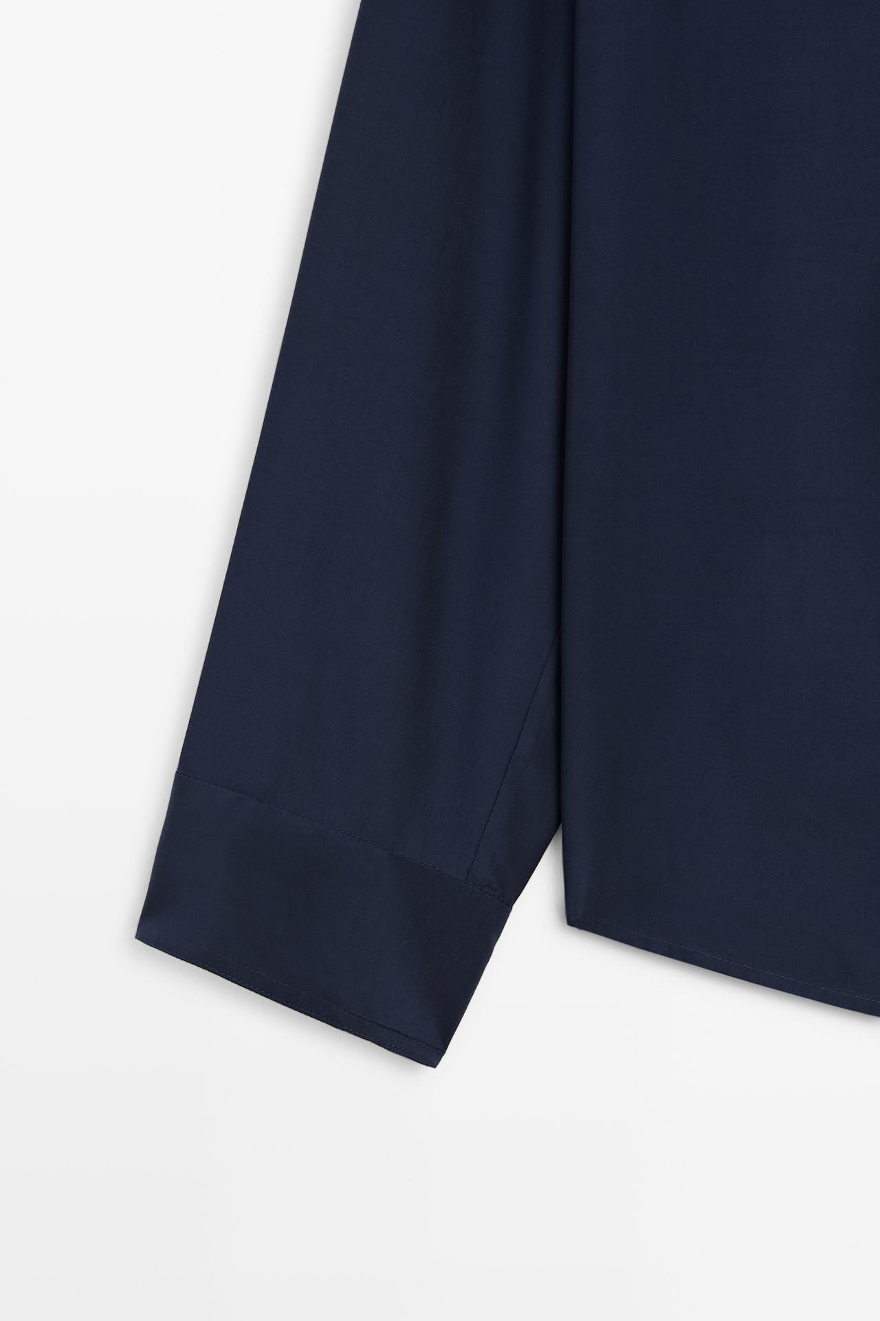 Flowing double-breasted shirt — Dark Blue
